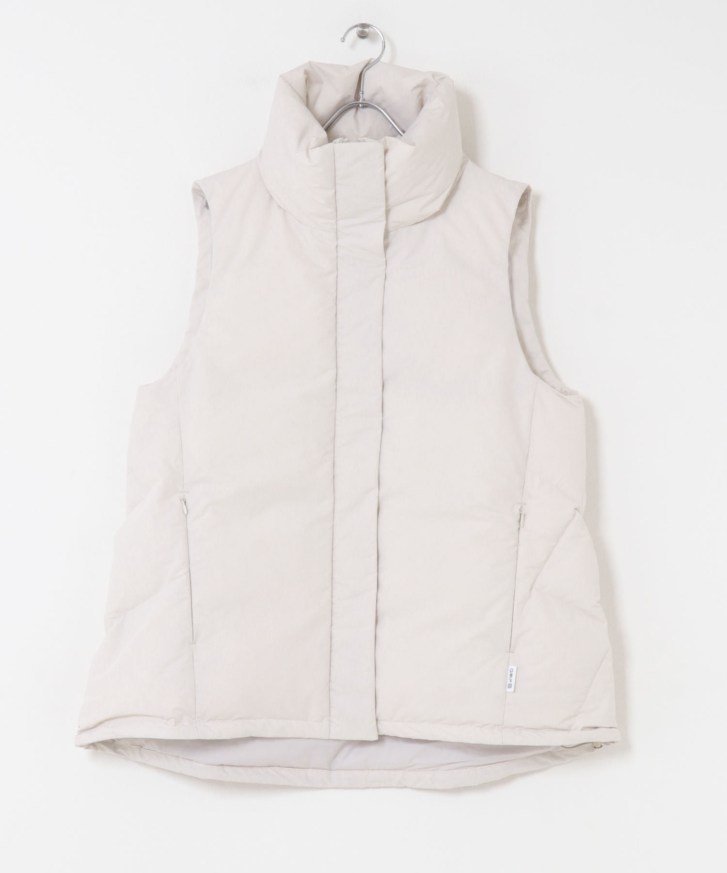 KWD　STAND COLLAR DOWN VEST Ivory FREE