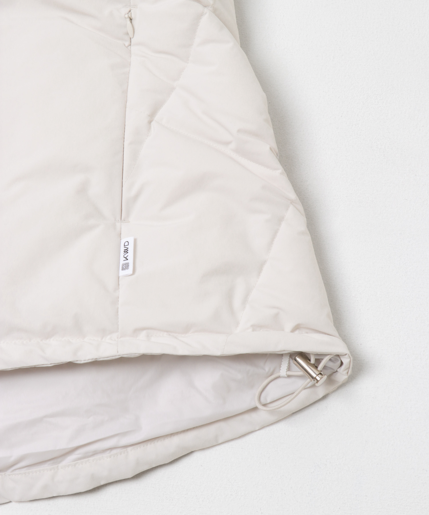 KWD　STAND COLLAR DOWN VEST Ivory FREE