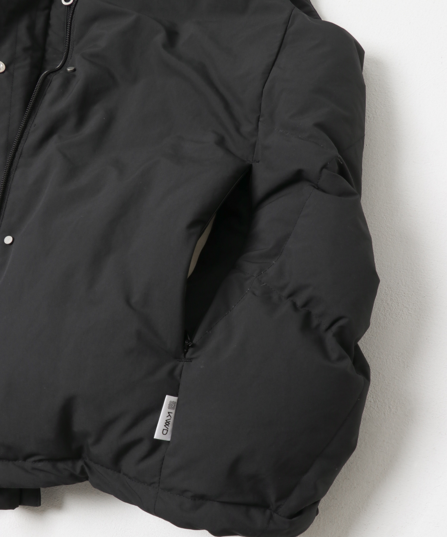 KWD　STAND COLLAR DOWN VEST Black FREE