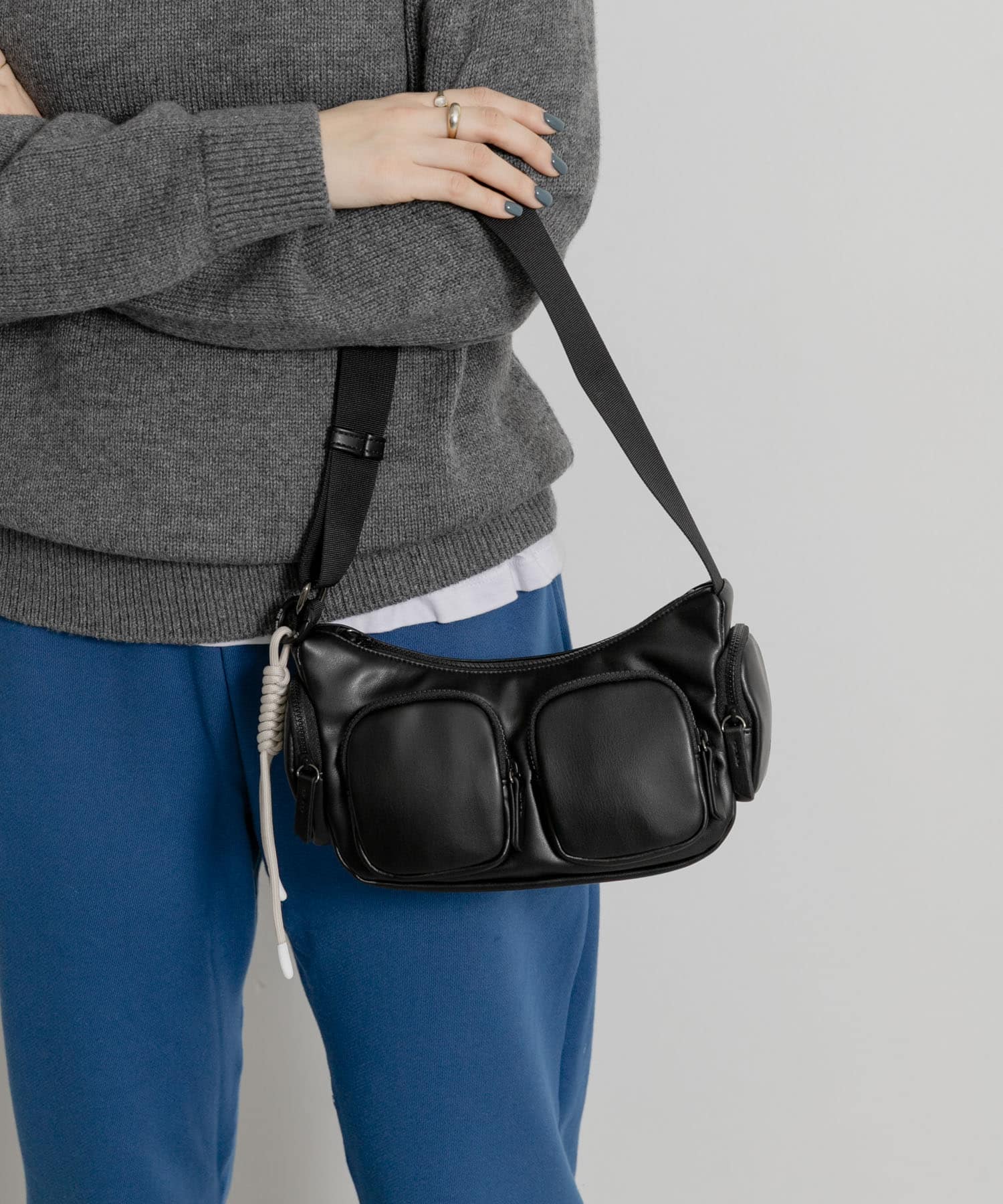 F/CE.　TECH LEATHER TACTICAL SHOULDER BLACK Free