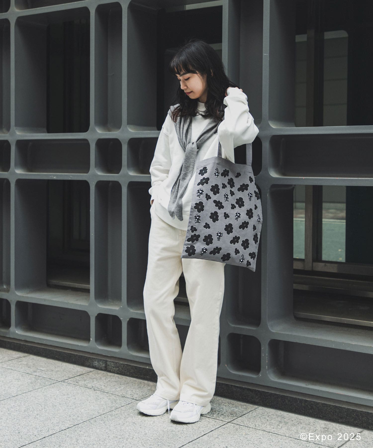 EXPO2025 TOTE-FLOWER グレー One