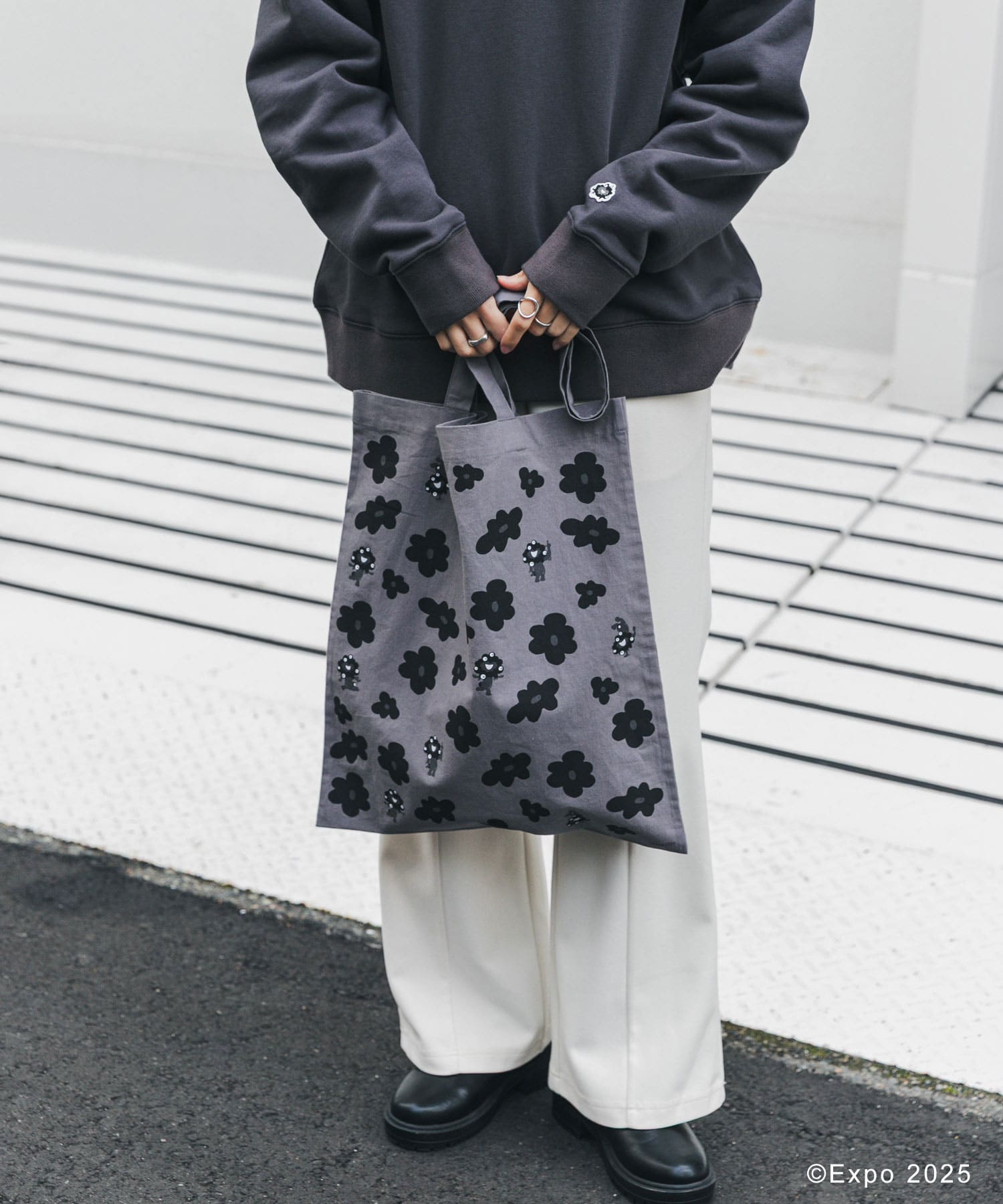 EXPO2025 TOTE-FLOWER グレー One