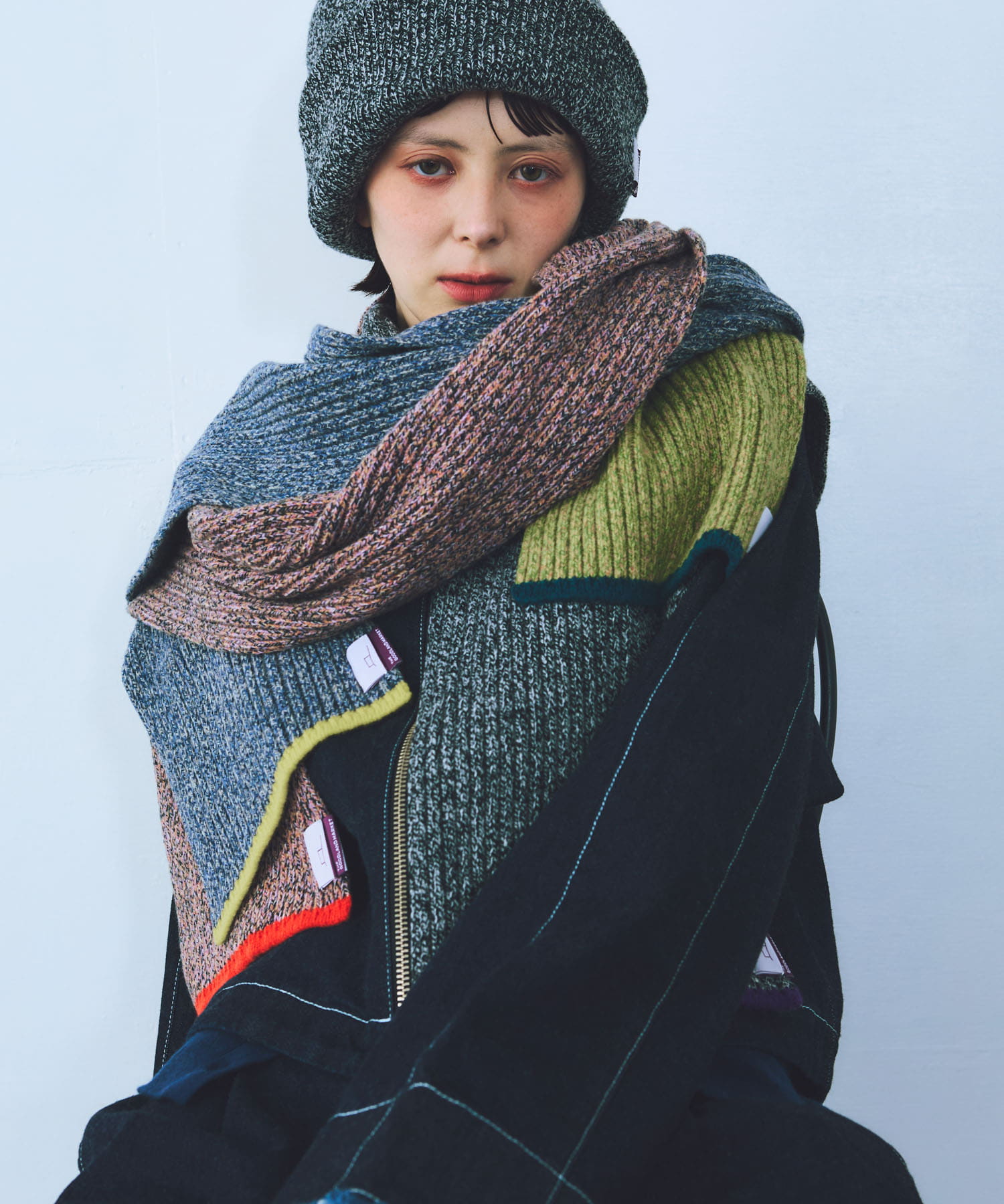 ザ グッドランド マーケット　GOOD KNIT MUFFLER PINK one