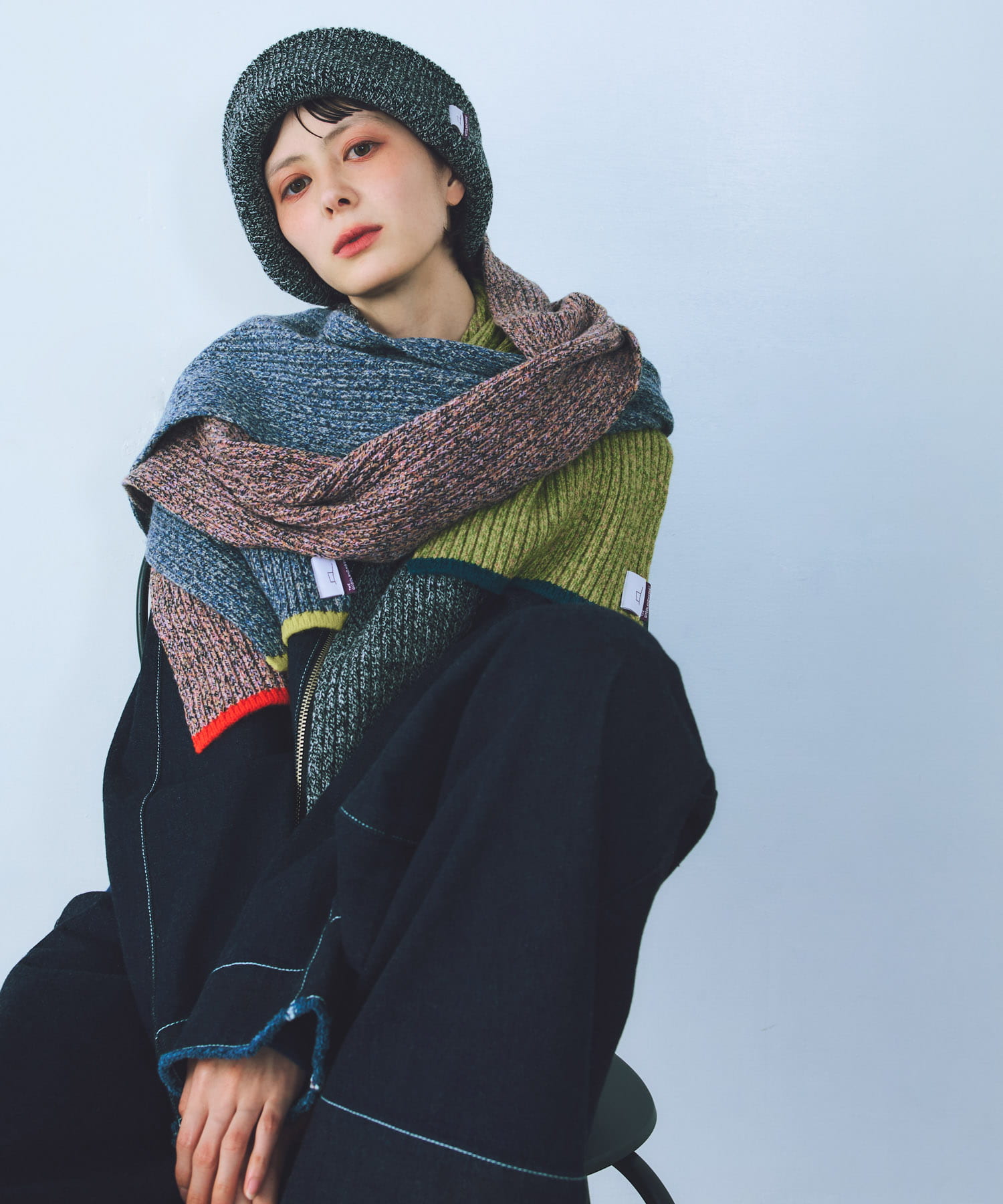 ザ グッドランド マーケット　GOOD KNIT MUFFLER PINK one