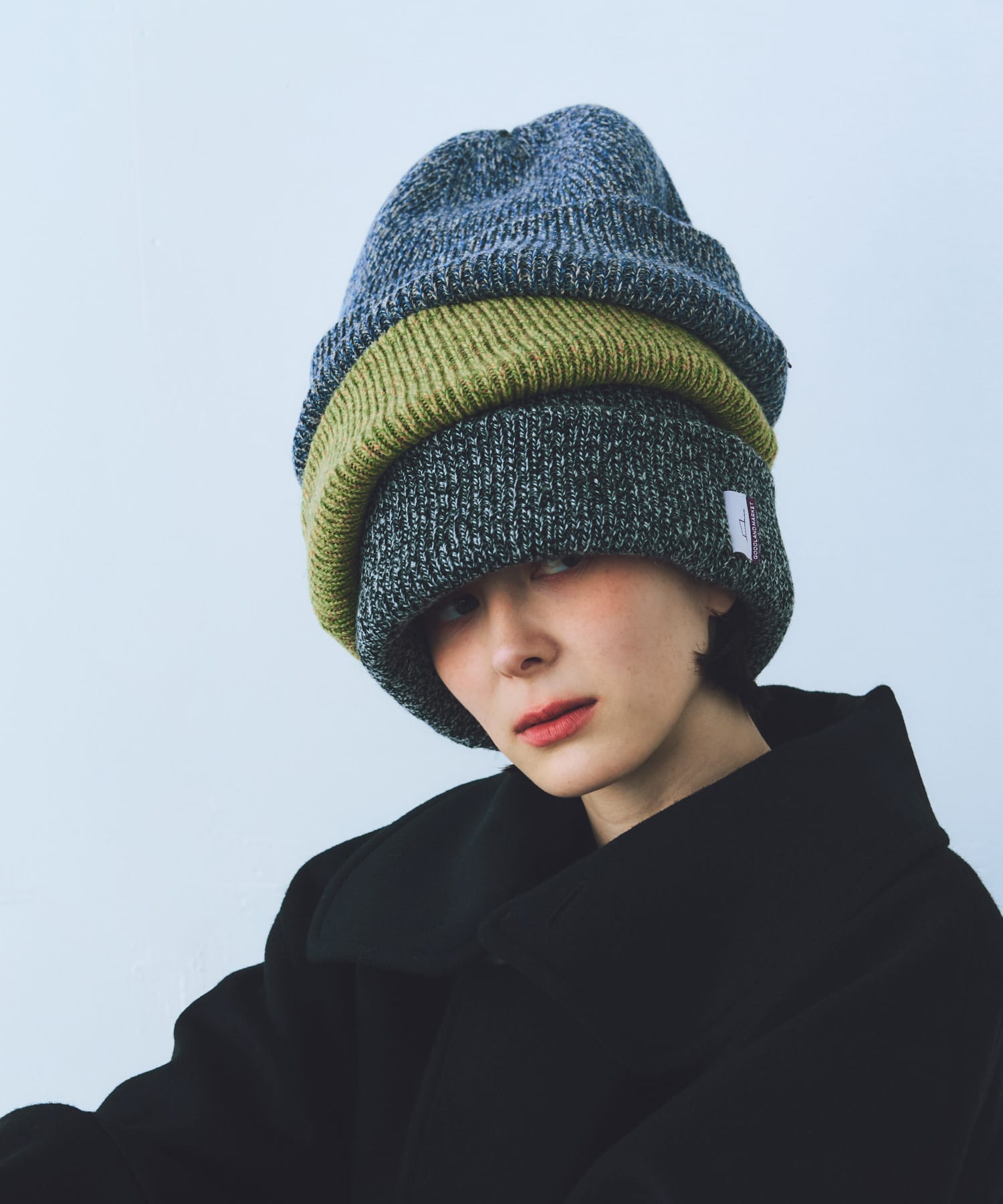 ザ グッドランド マーケット　GOOD KNIT CAP BLACK one