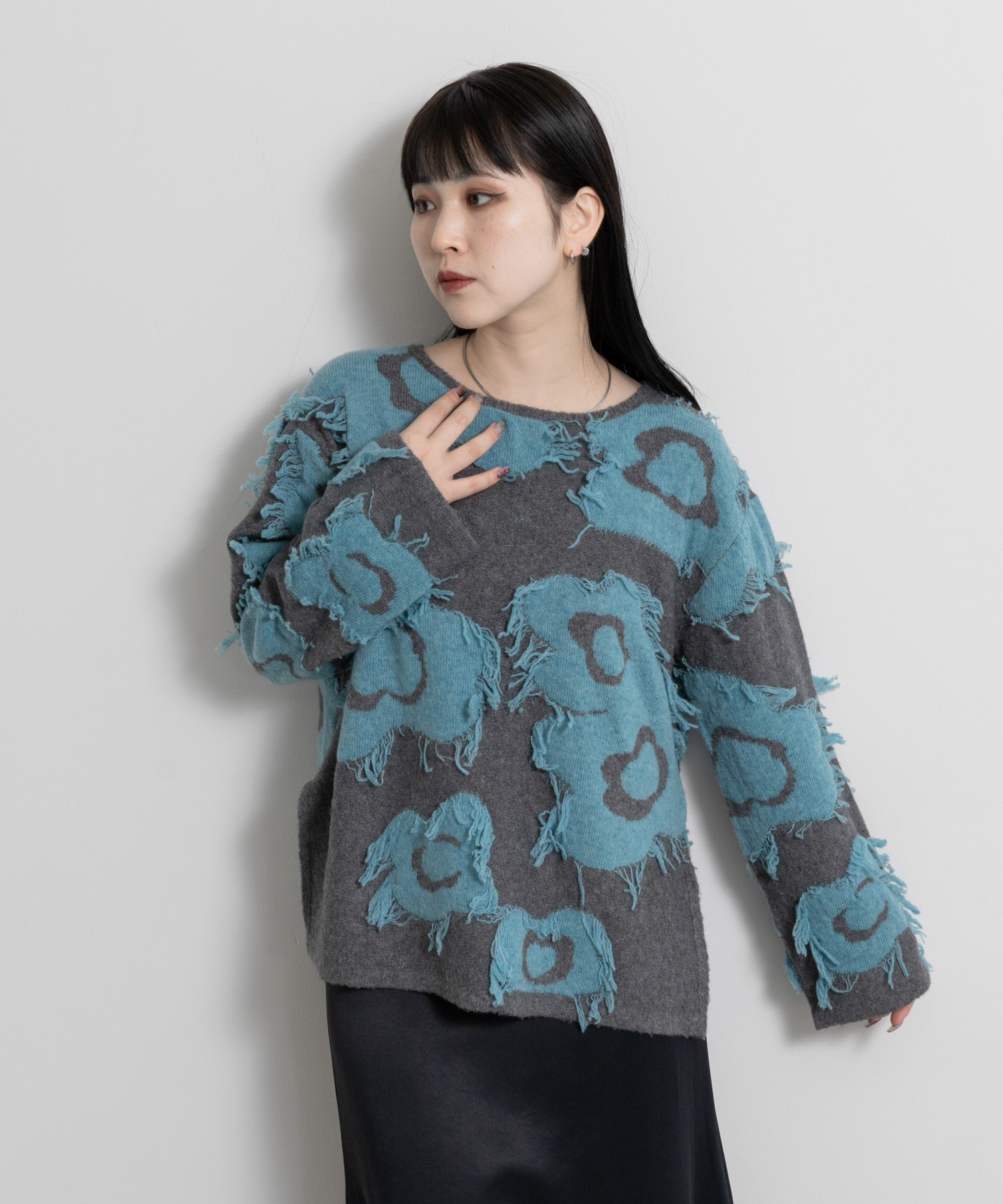 cwtch　UTOPIA FLOWER KNIT PULLOVER