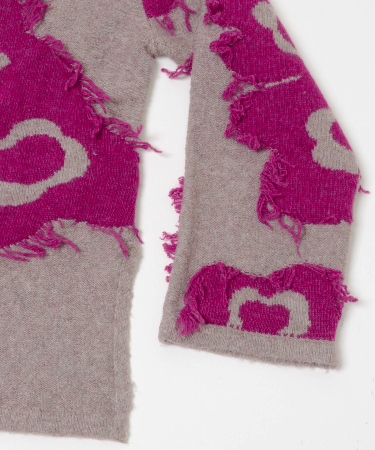 cwtch　UTOPIA FLOWER KNIT PULLOVER BEG×PINK FREE