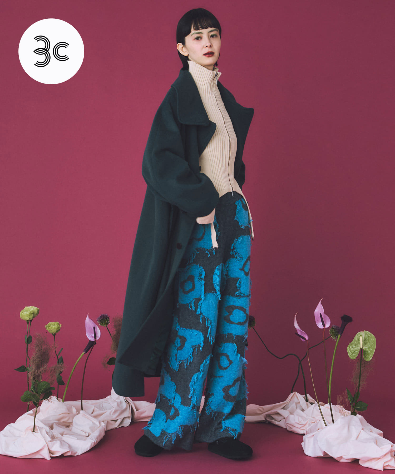 cwtch　UTOPIA FLOWER KNIT PANTS