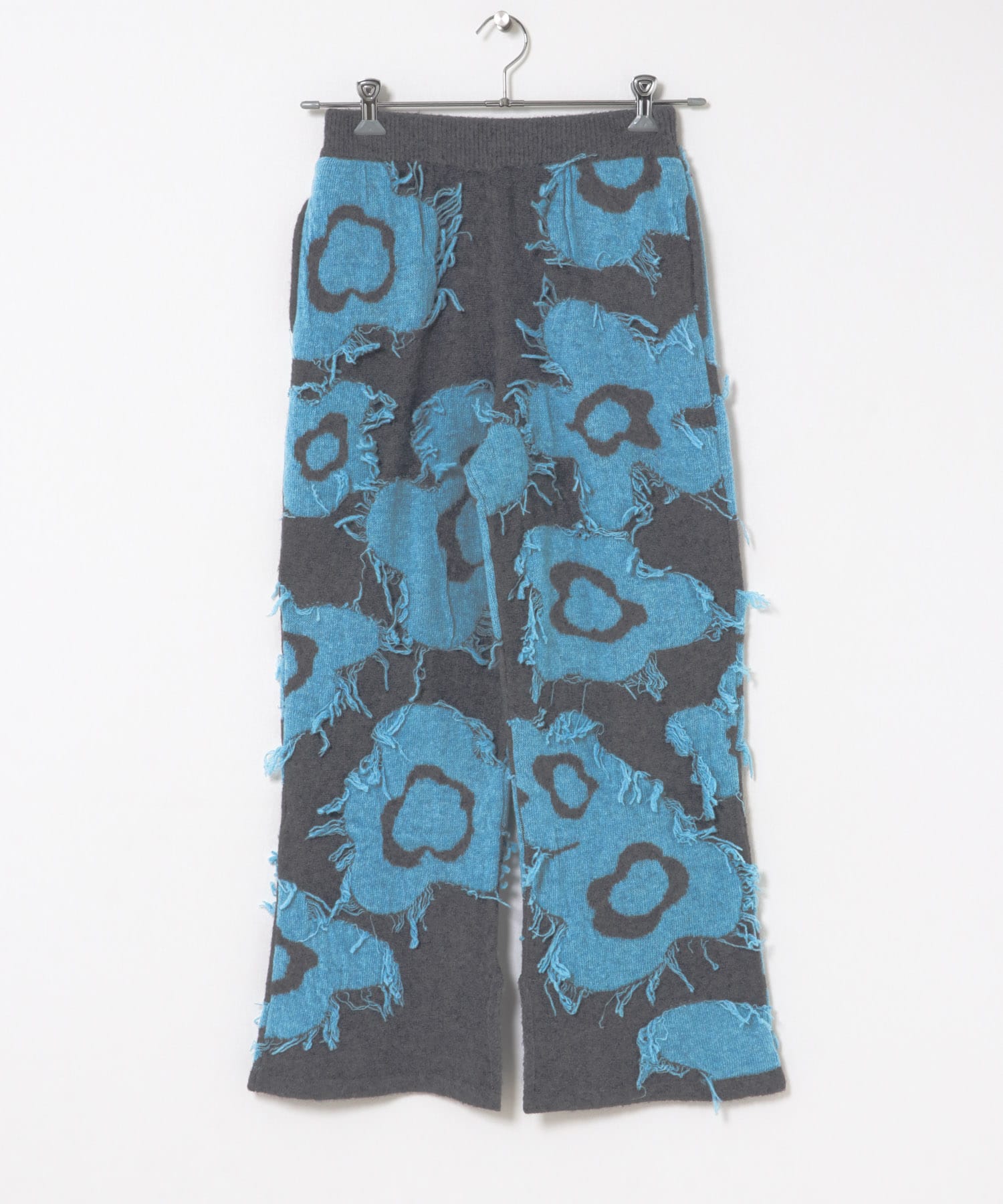 cwtch　UTOPIA FLOWER KNIT PANTS GRY×BLU FREE