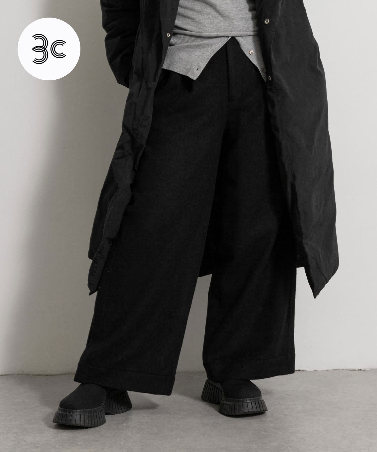 cwtch　WOOL SLIT WIDE PANTS
