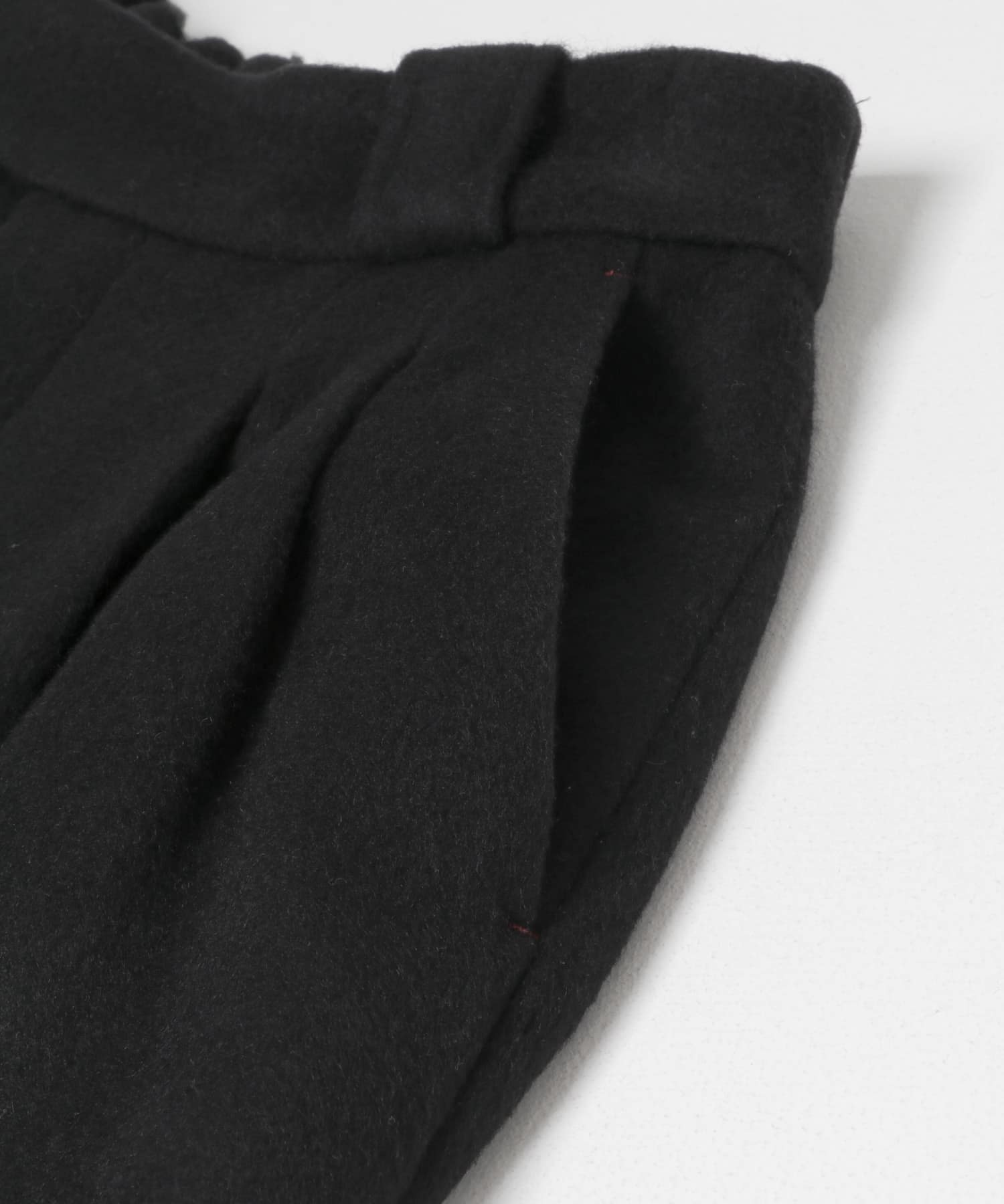 cwtch　WOOL SLIT WIDE PANTS BLACK FREE