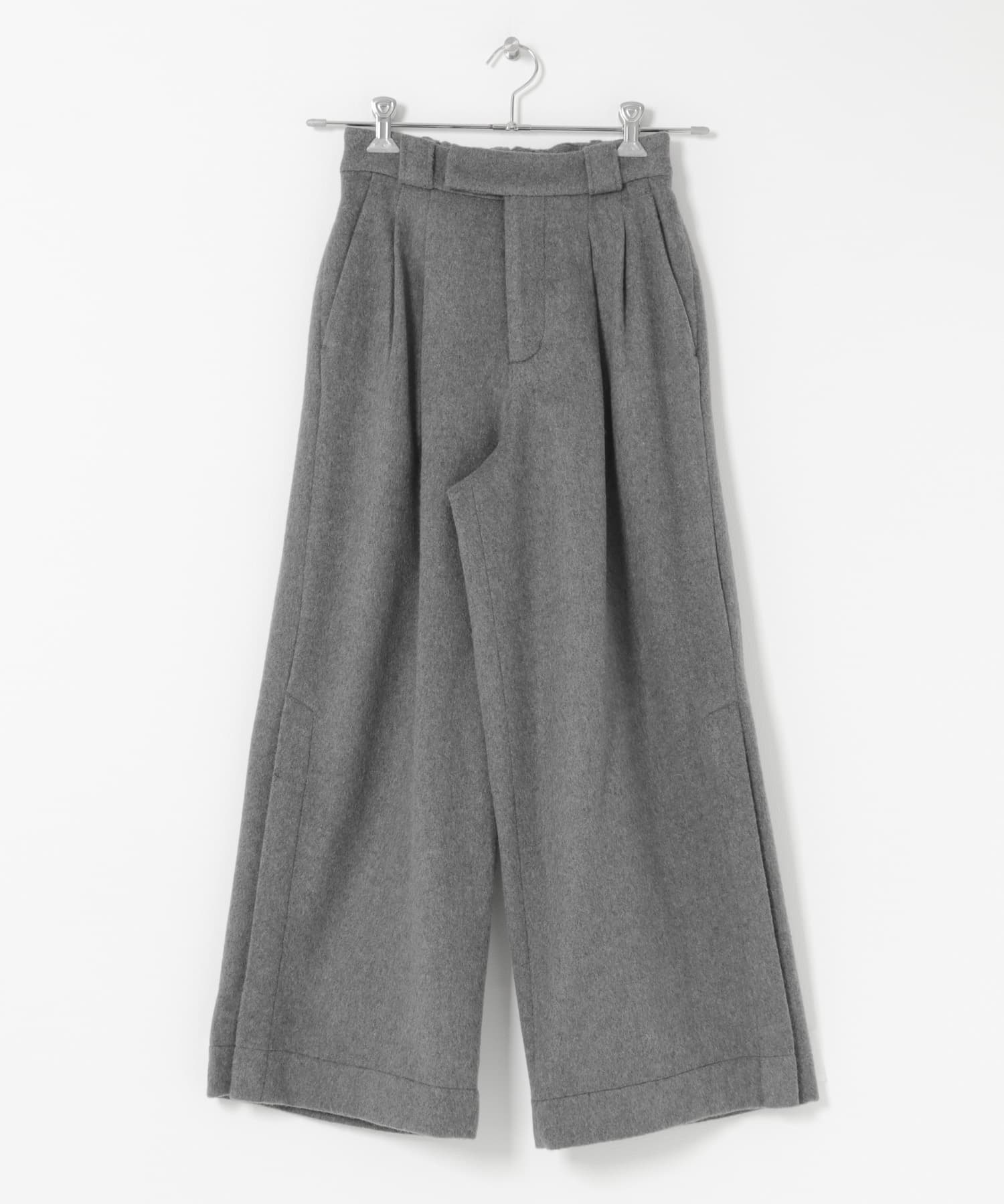 cwtch　WOOL SLIT WIDE PANTS GREY FREE