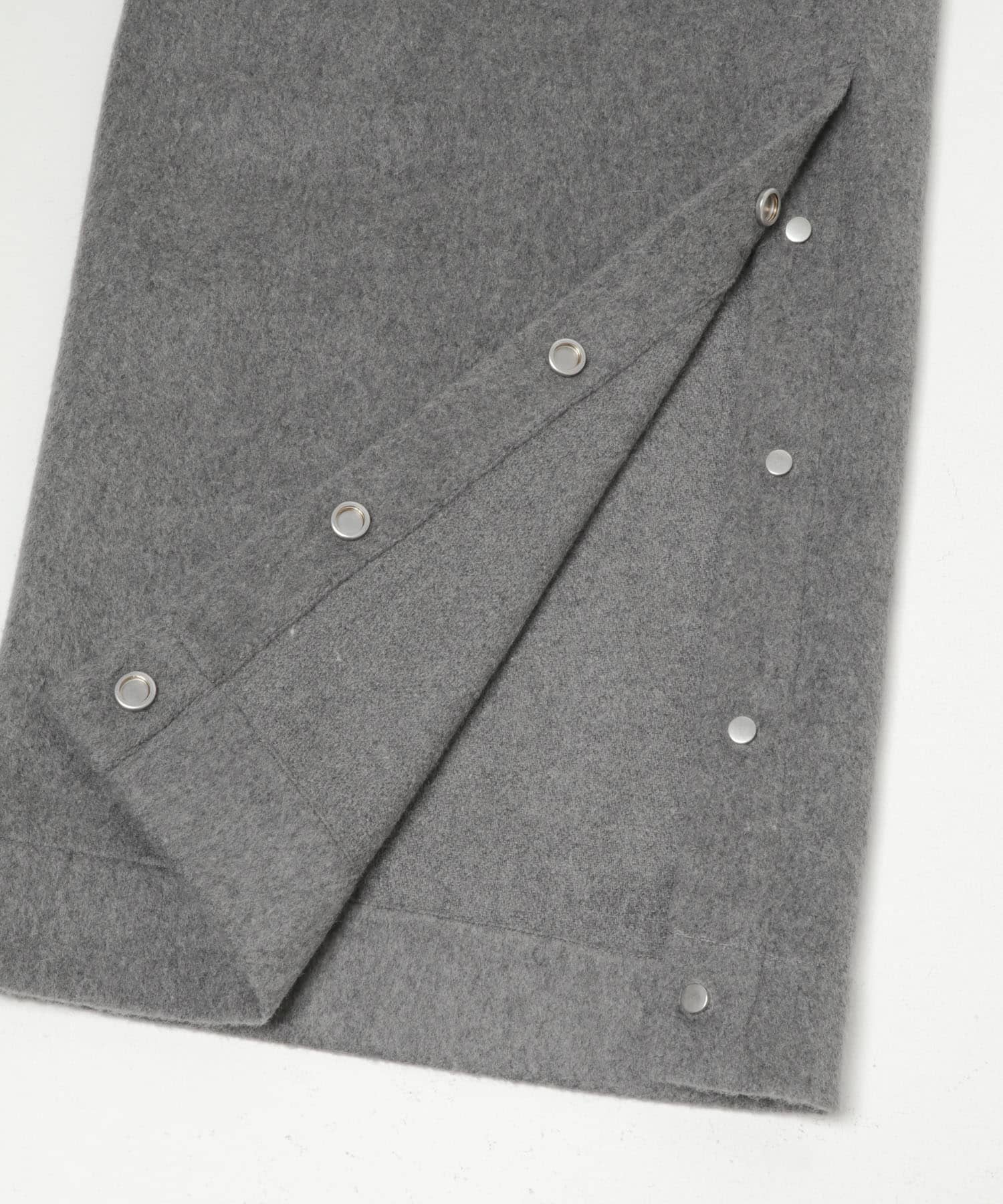 cwtch　WOOL SLIT WIDE PANTS GREY FREE