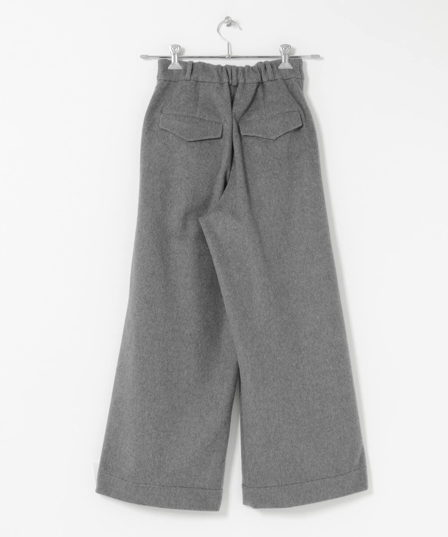 cwtch　WOOL SLIT WIDE PANTS GREY FREE