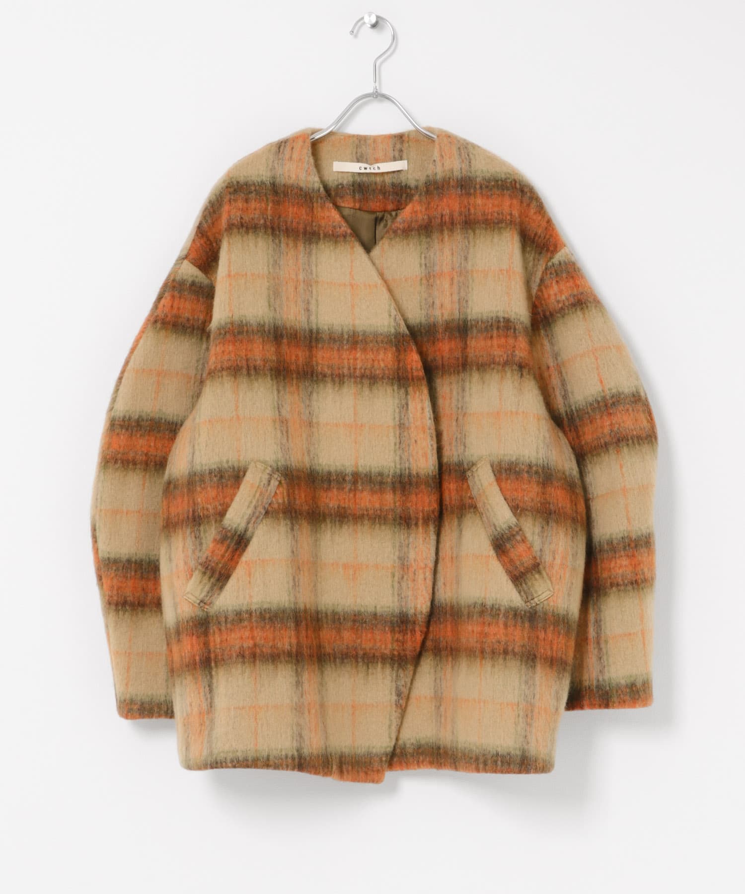 cwtch　CHECK MIDDLE COAT
