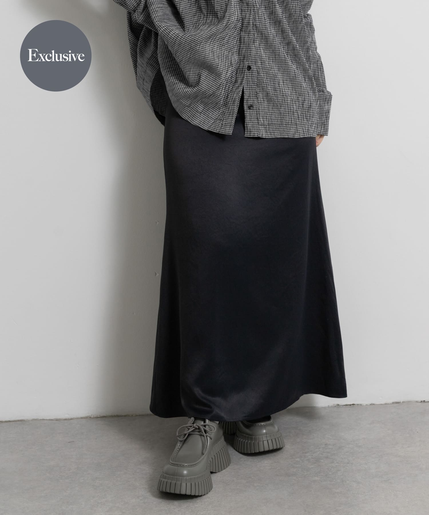 『別注』MIDIUMISOLID×THE GOODLAND MARKET　satin mermaid skirt