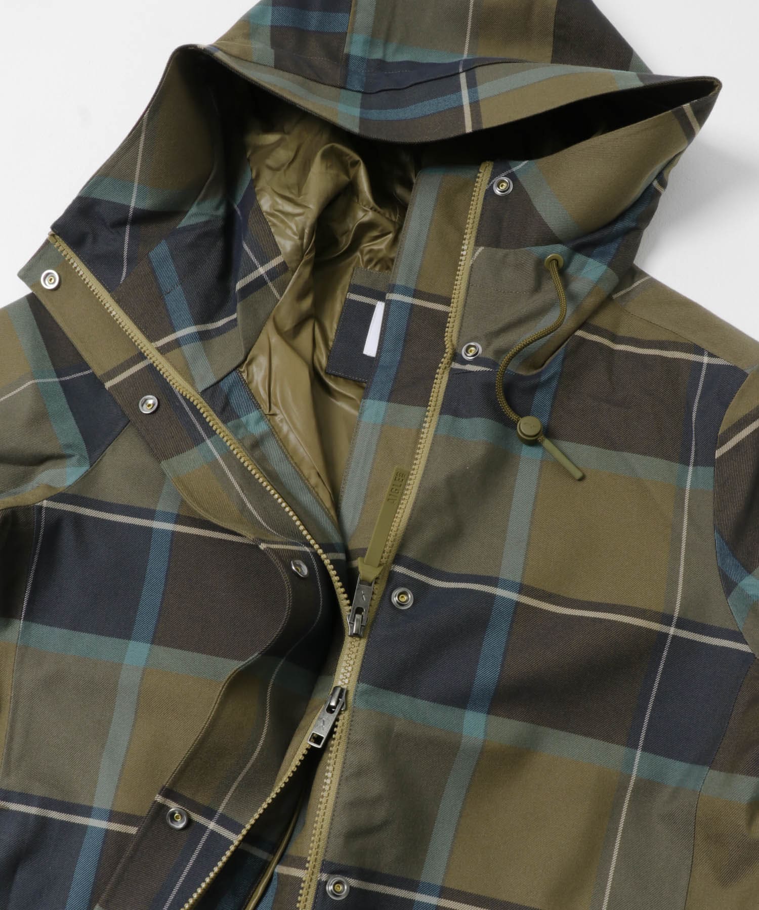 AIGLE　透湿防水 チェックパターンロングジャケット TERRA 34