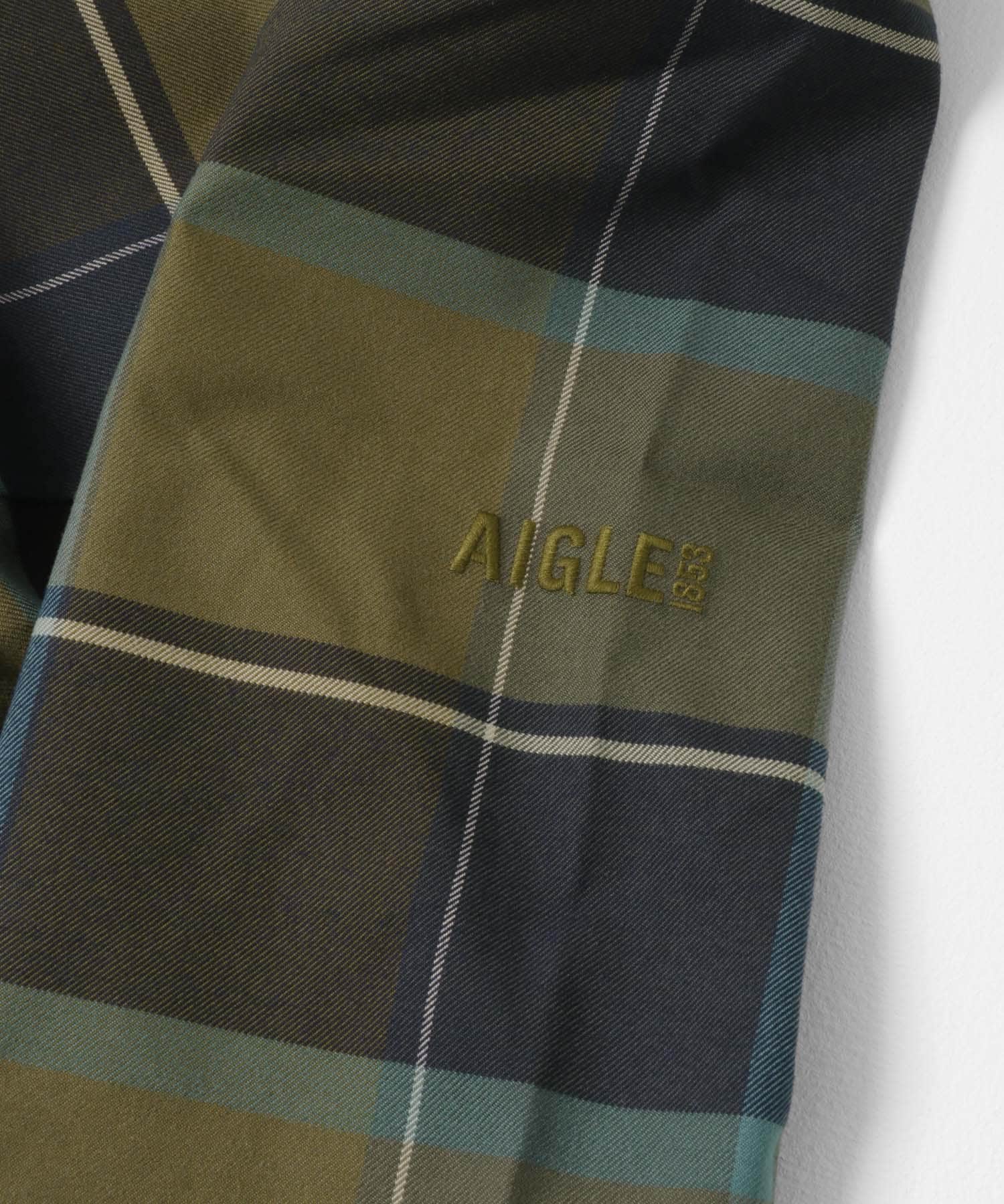 AIGLE　透湿防水 チェックパターンロングジャケット TERRA 34