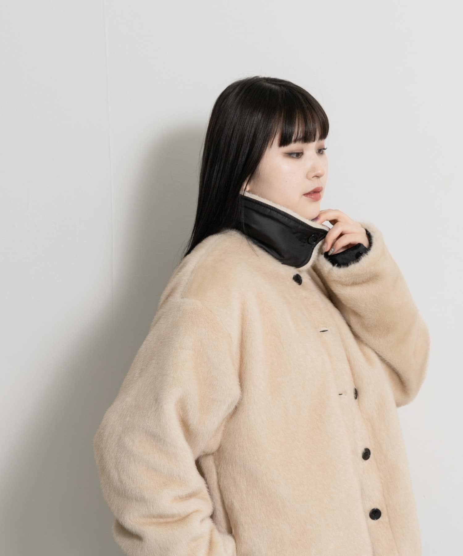 &her　Reversible Fur Blouson