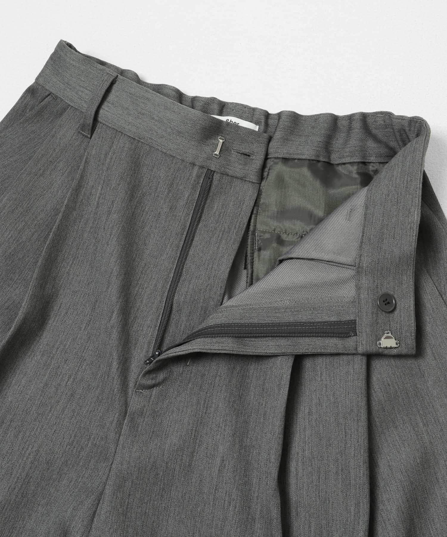 &her　Wool Tack Pants GRAY 36