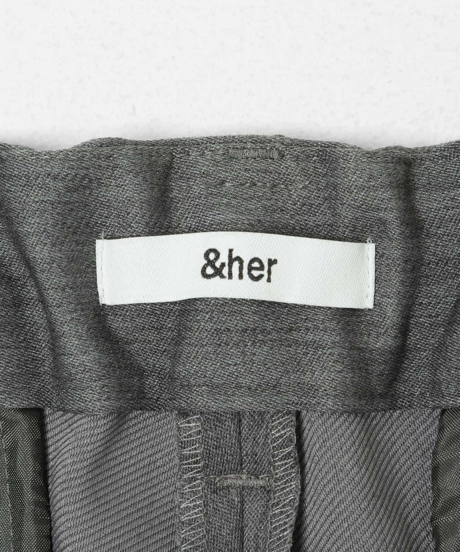 &her　Wool Tack Pants GRAY 36