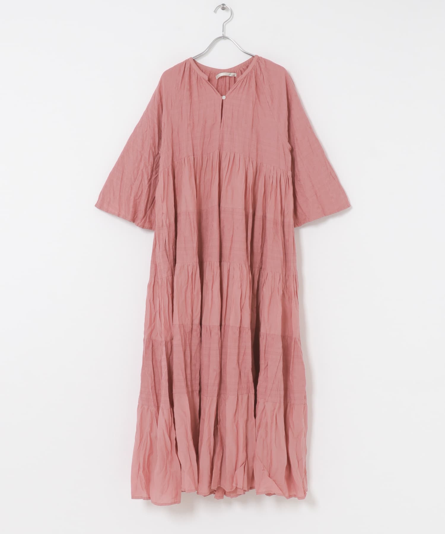 FANAKA　TIERED DRESS ROSE FREE