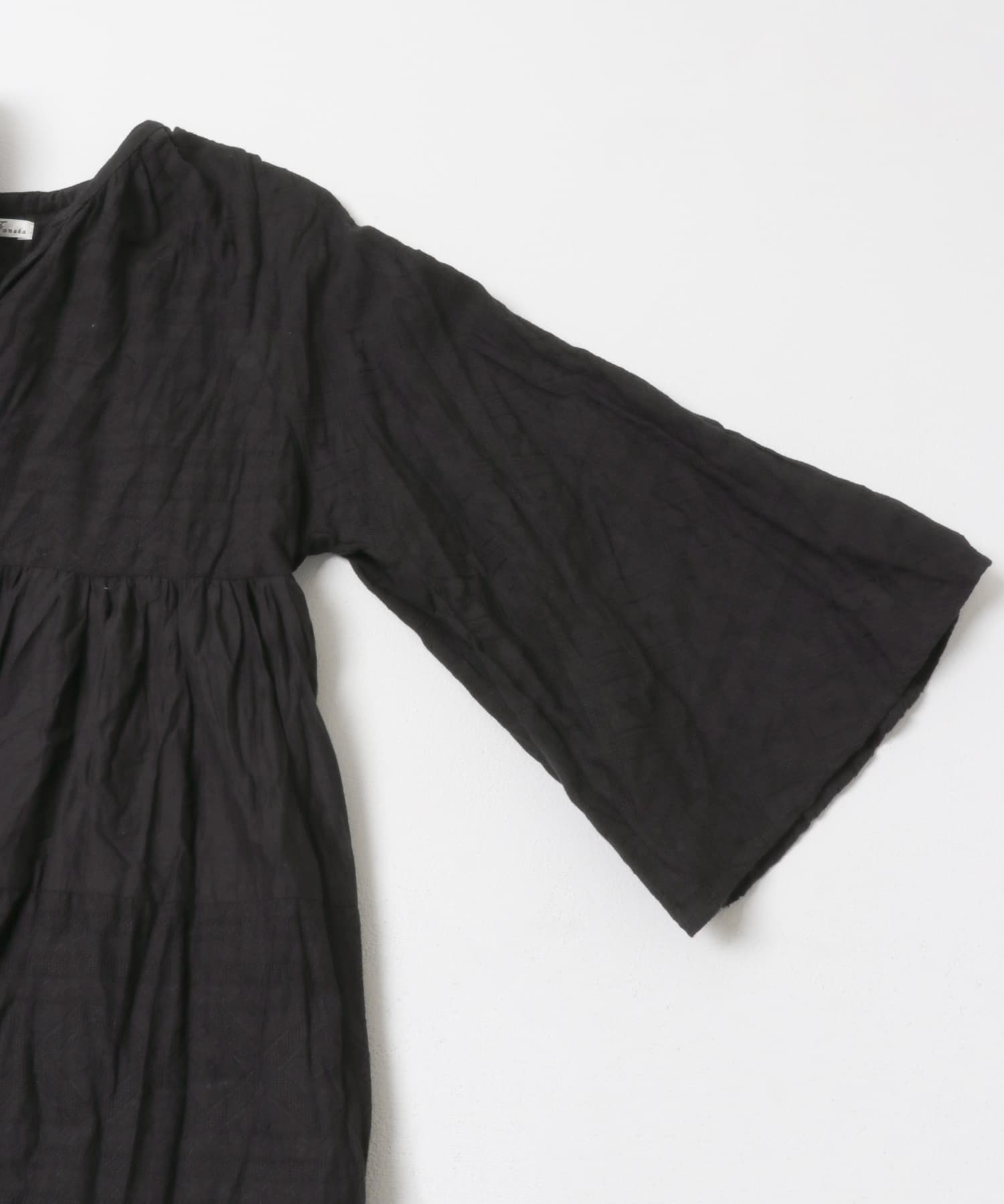 FANAKA　TIERED DRESS BLACK FREE