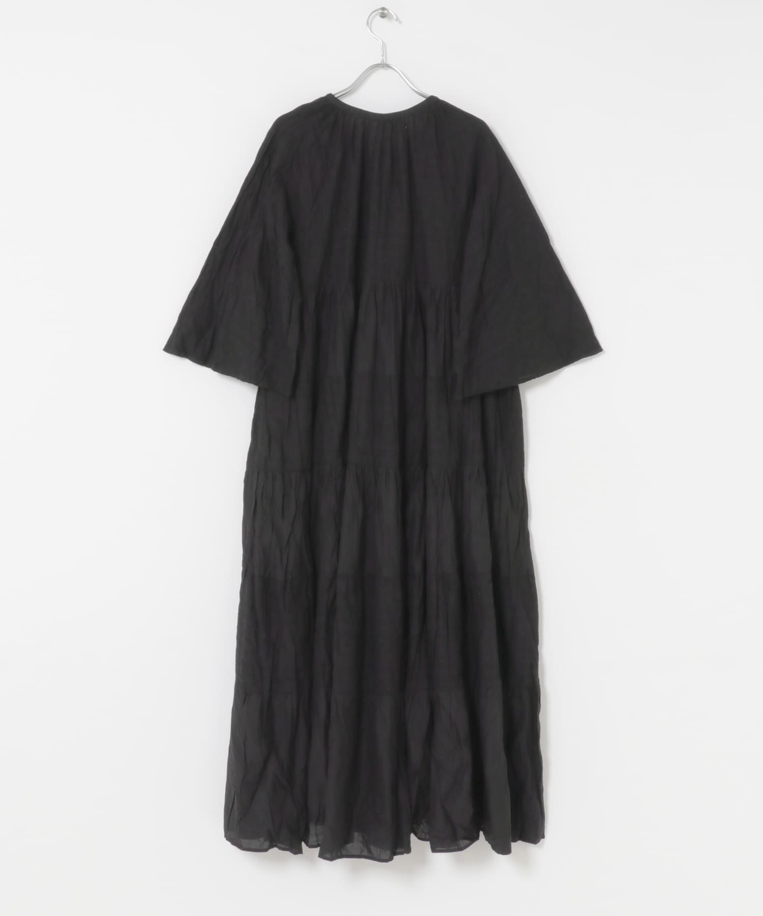 FANAKA　TIERED DRESS BLACK FREE