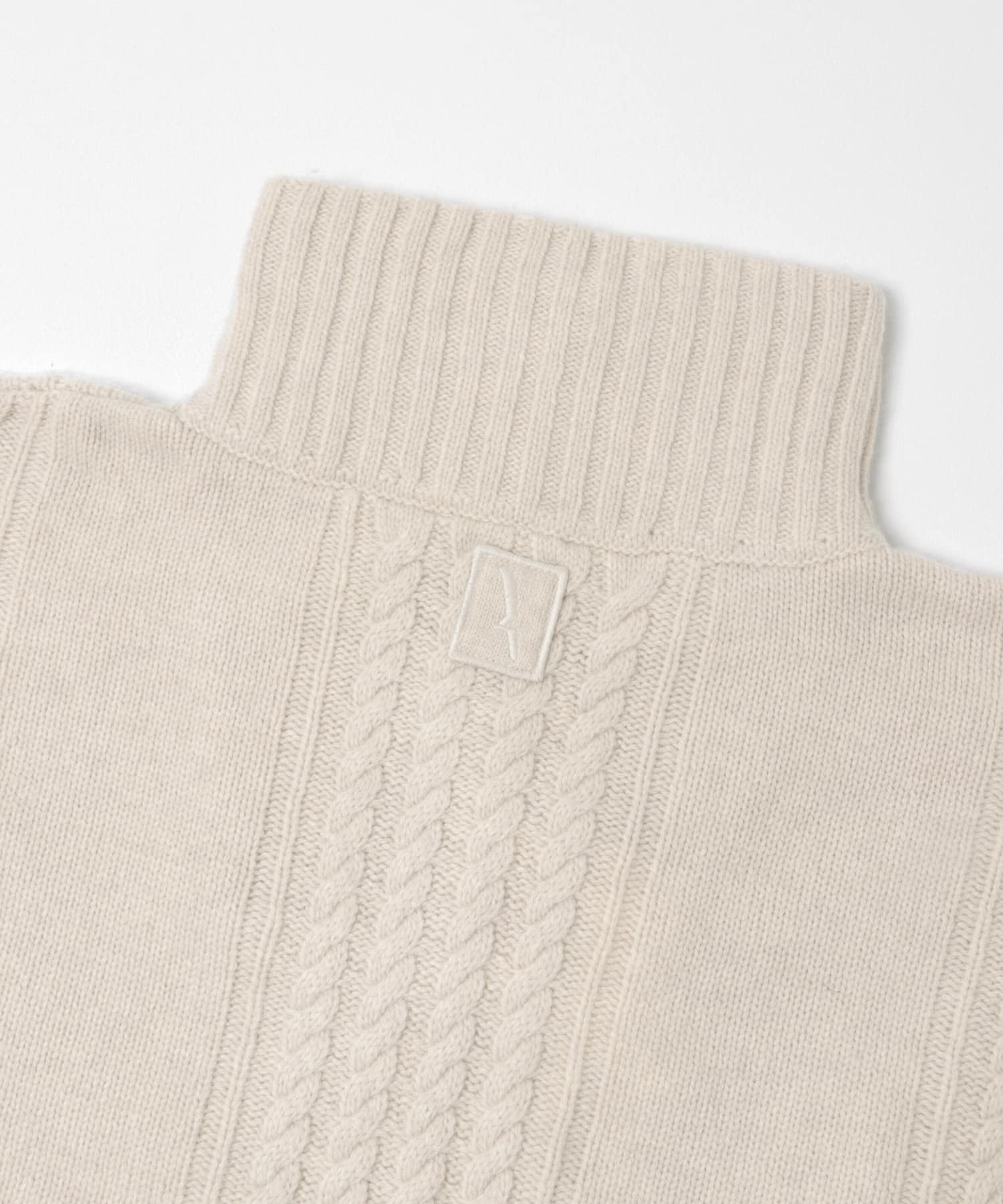 AIGLE　ケーブルニット ハーフジップセーター SABLE M