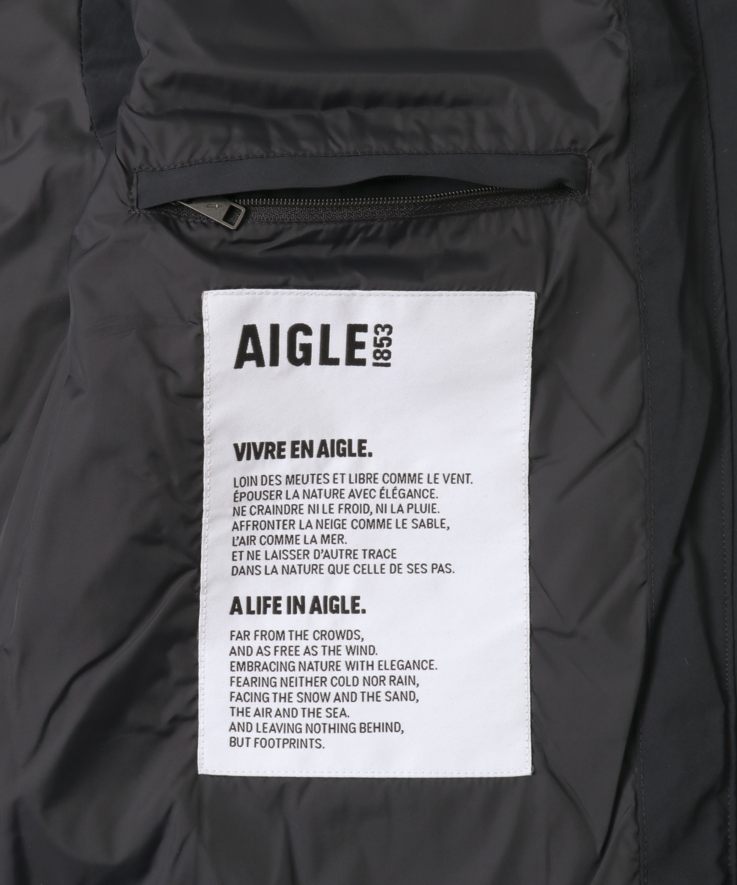AIGLE　撥水 インサレーション ノースリーブパフジャケット NOIR 36
