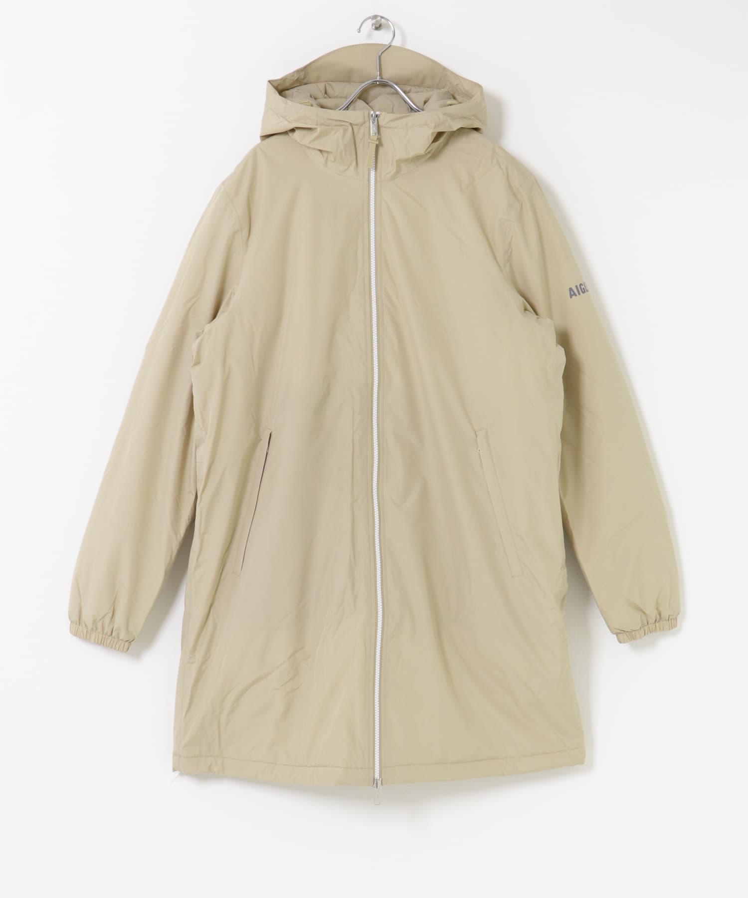 AIGLE　透湿防水 レインパックウォーム ロングジャケット CASHMERE M/L