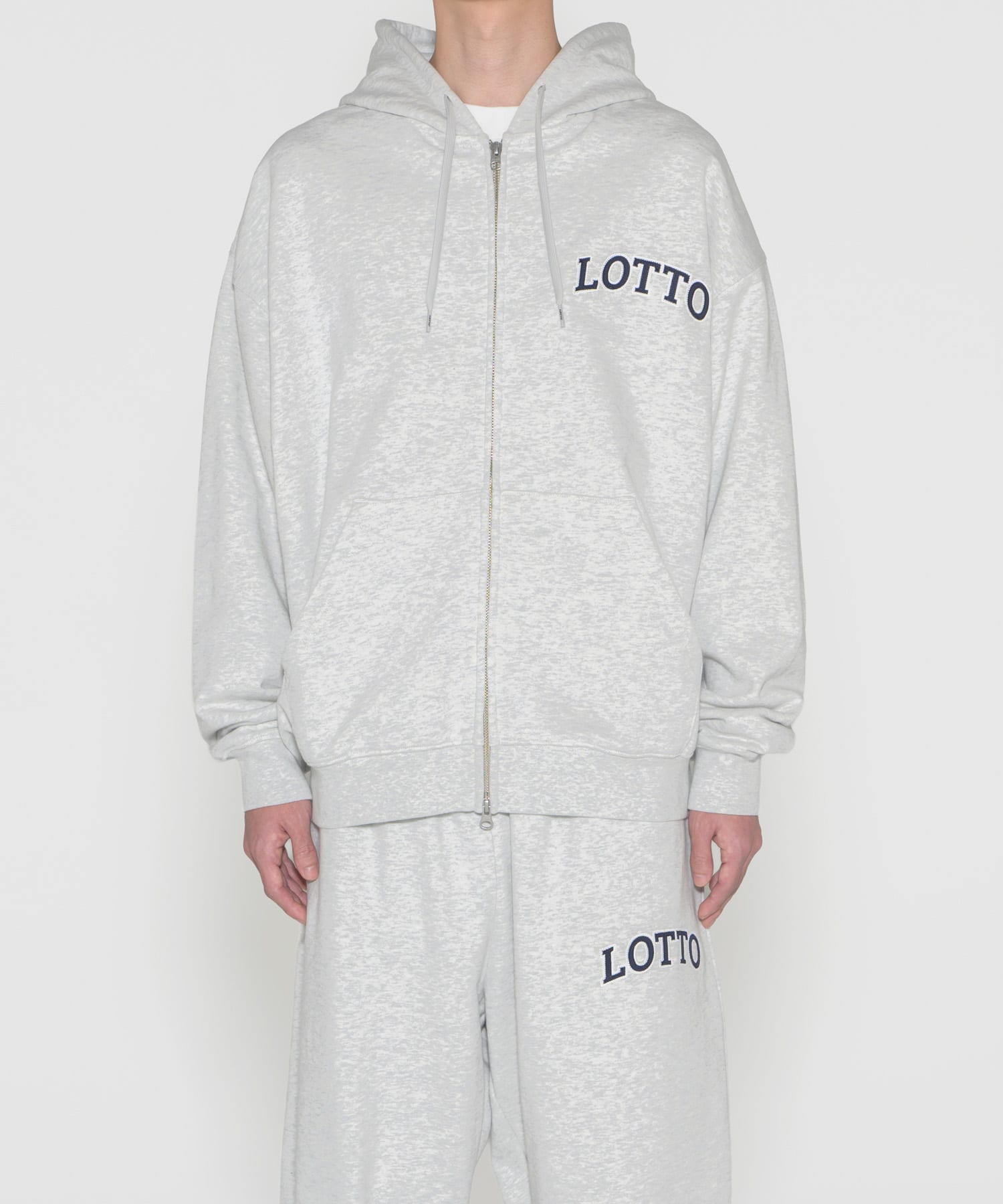 LOTTO　ARCH LOGO SWEAT ZIP HOODIE GRAY M