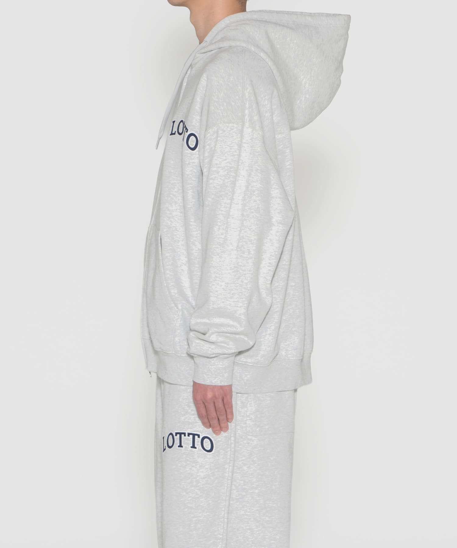 LOTTO　ARCH LOGO SWEAT ZIP HOODIE GRAY M