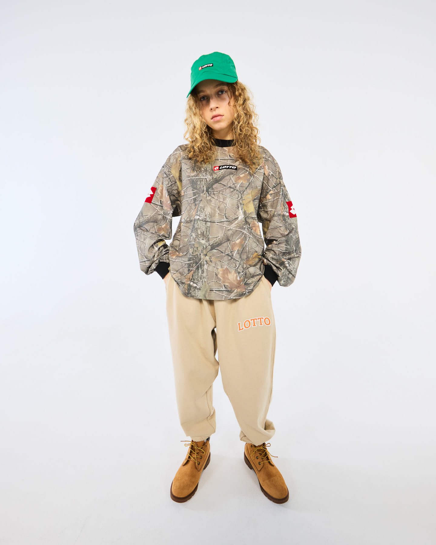 LOTTO　ARCH LOGO SWEAT PANTS BEIGE M