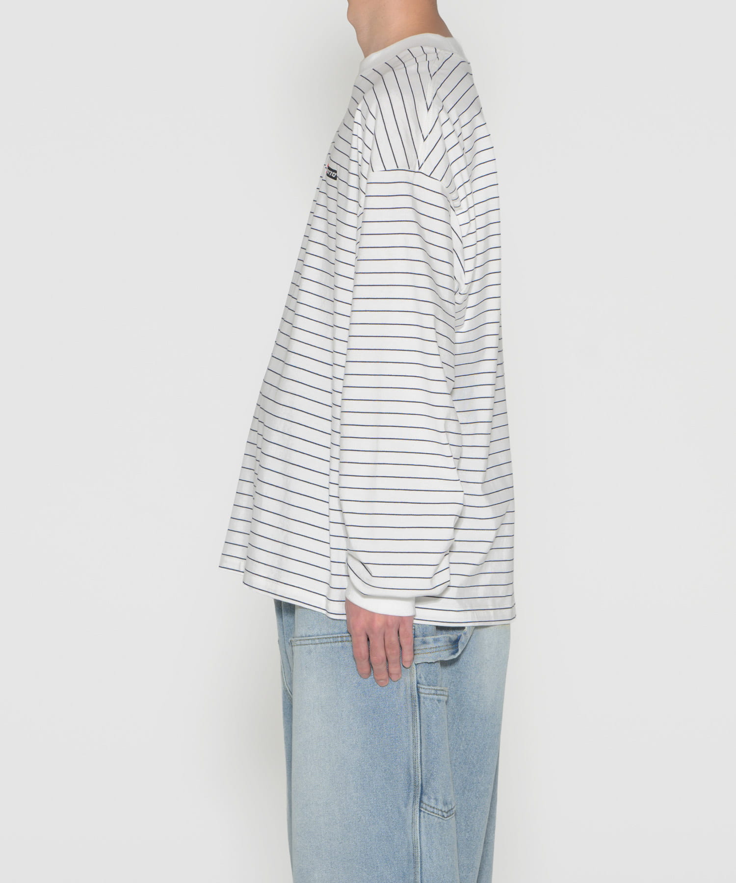 LOTTO　FINE BORDER LONG-SLEEVE T-SHIRTS WHITE M