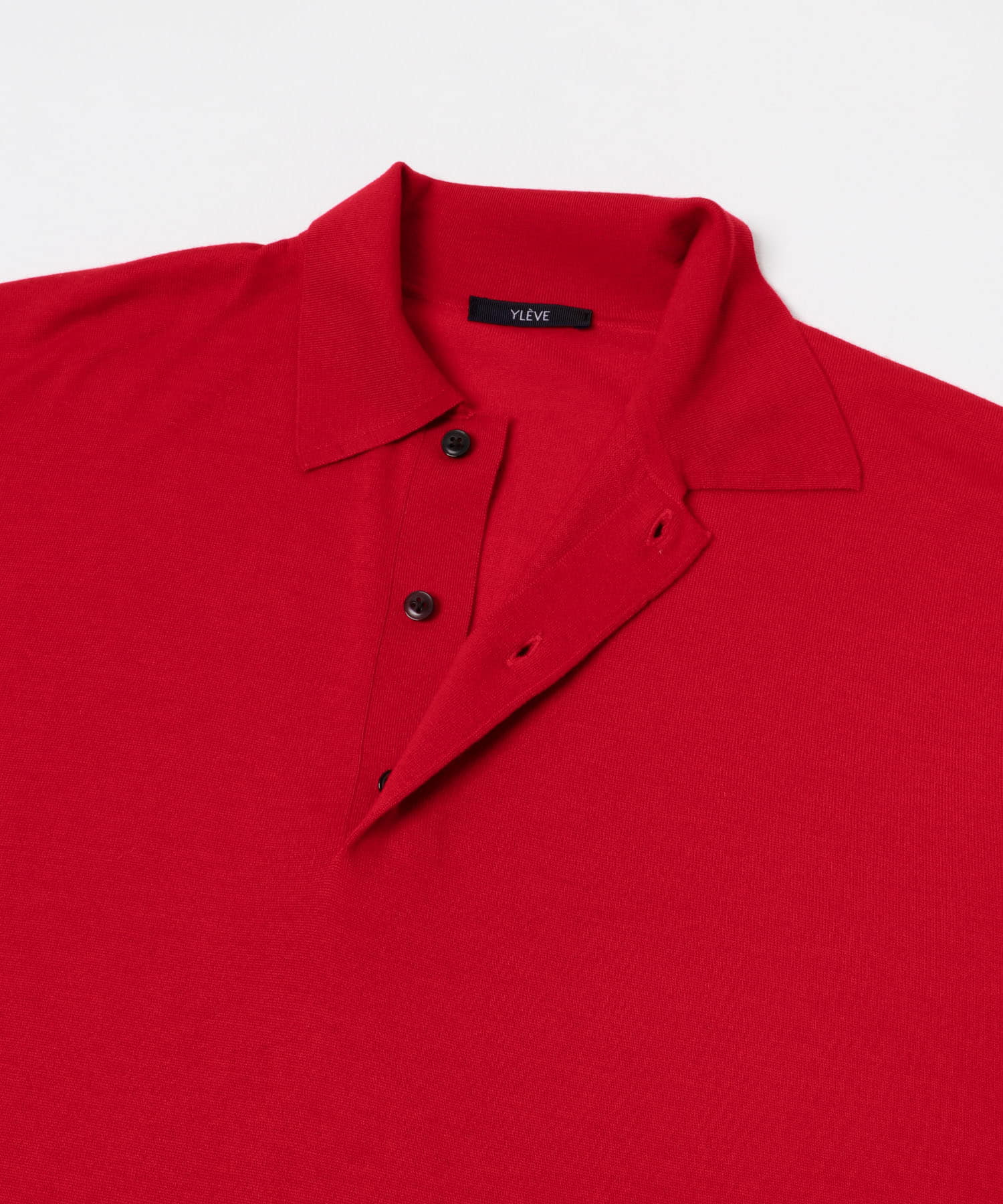 YLEVE　W/S CASHMERE  KNIT POLO 100 RED 4