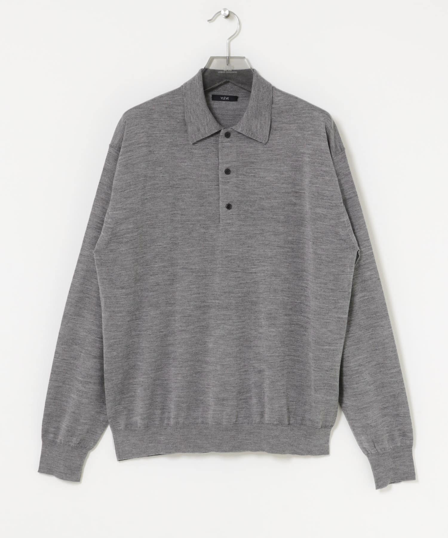 YLEVE　W/S CASHMERE  KNIT POLO 020 GREY 4