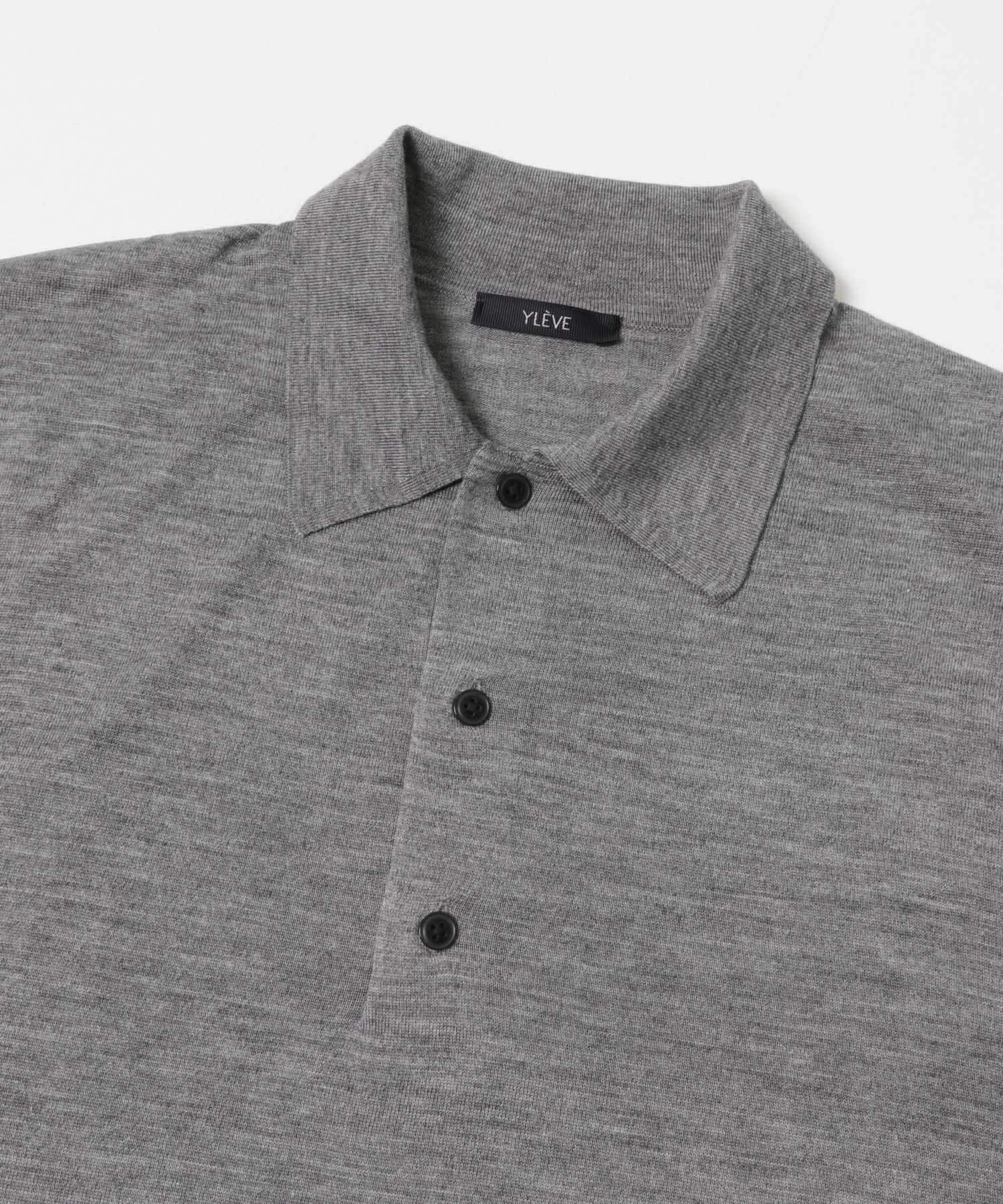 YLEVE　W/S CASHMERE  KNIT POLO 020 GREY 4