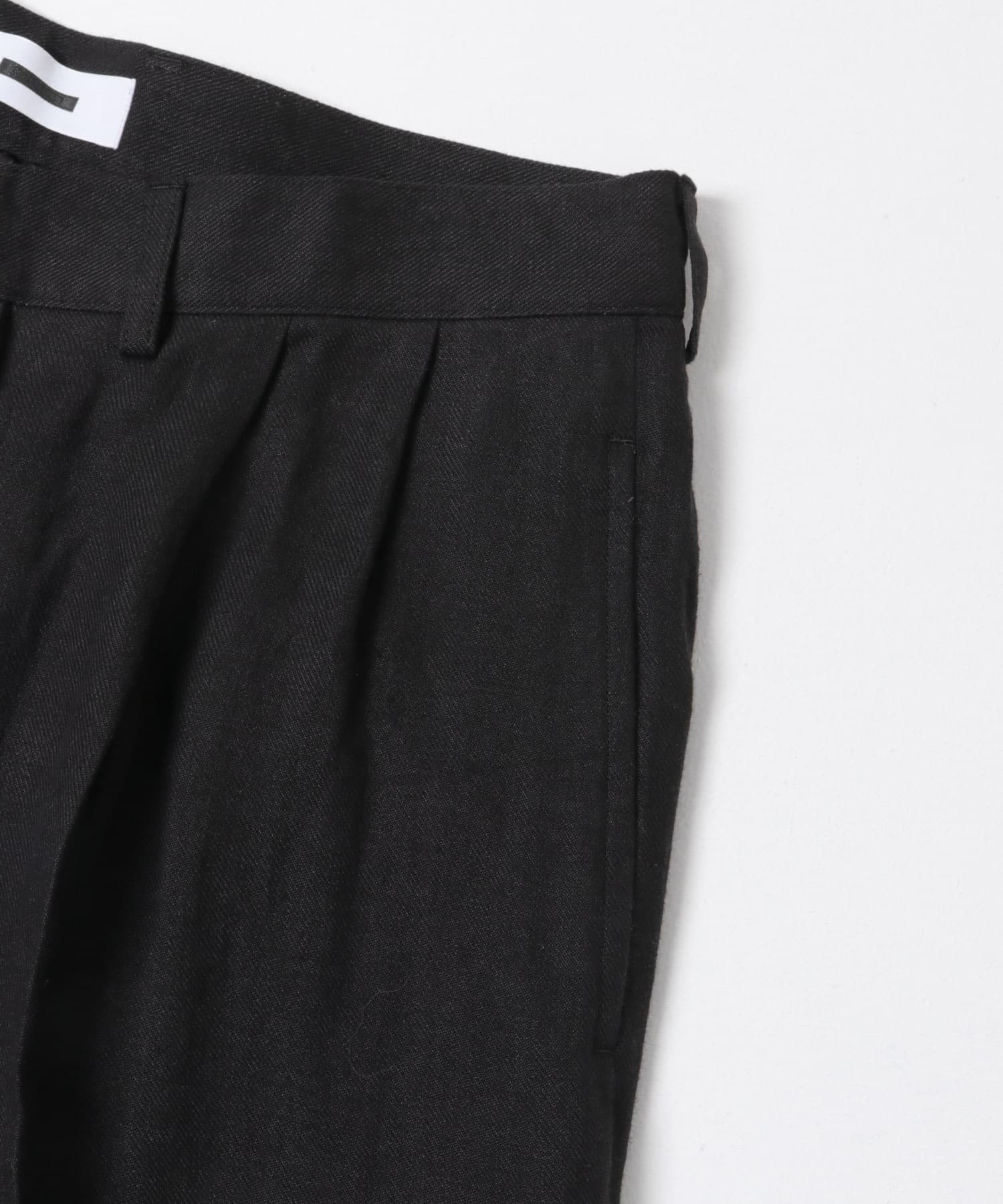 REVERBERATE　TACKED TROUSERS BLACK 1