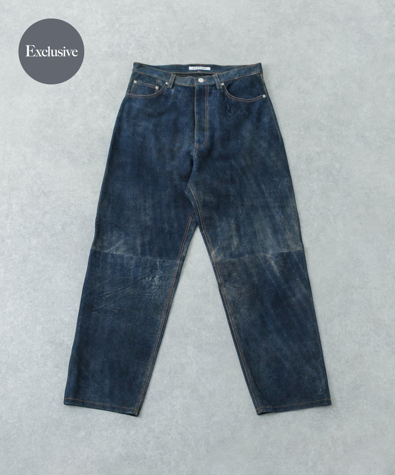 『別注』SEVEN BY SEVEN×URBAN RESEARCH　LEATHER WIDE PANTS NAVY L