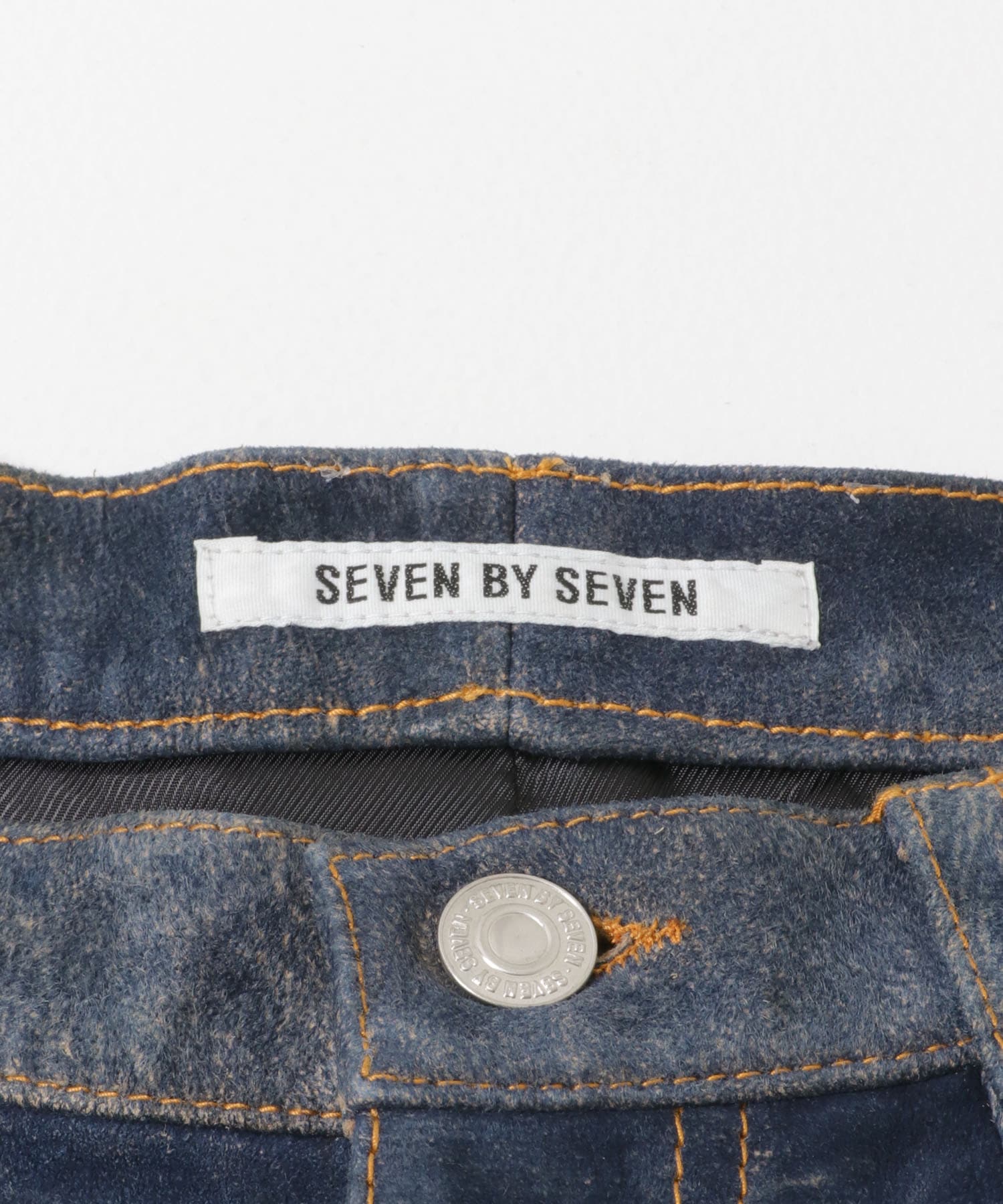 『別注』SEVEN BY SEVEN×URBAN RESEARCH　LEATHER WIDE PANTS NAVY M