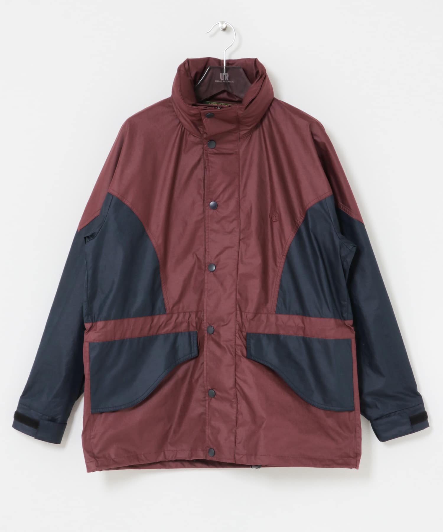 The DUFFER N NEPHEWS　HOODED WIND BREAKER WAX WINE/NAVY S