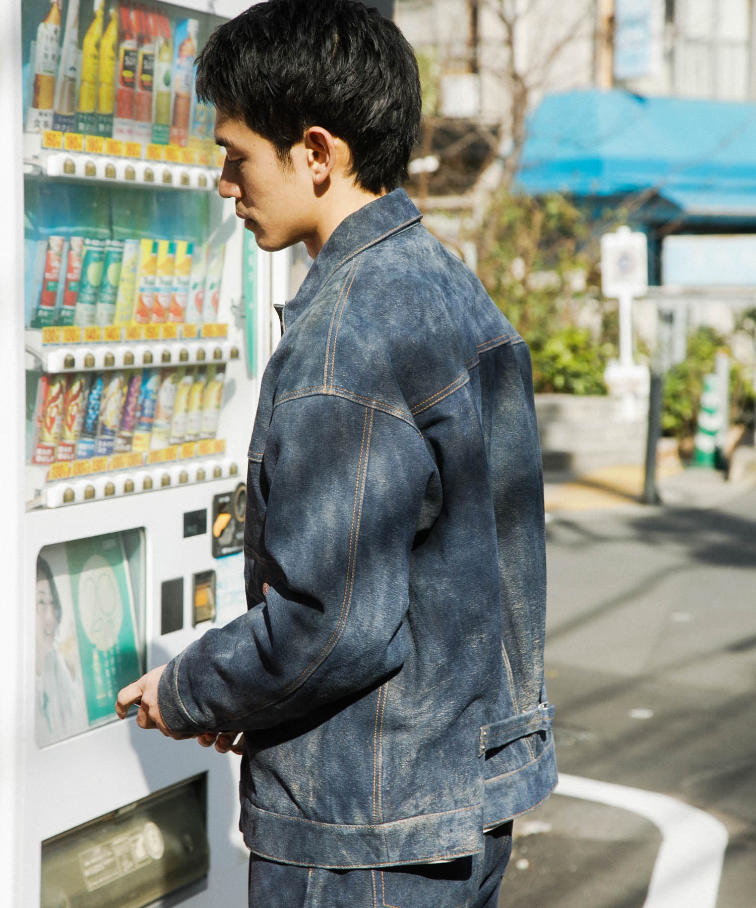 『別注』SEVEN BY SEVEN×URBAN RESEARCH　1ST TYPE LEATHER JACKET NAVY M