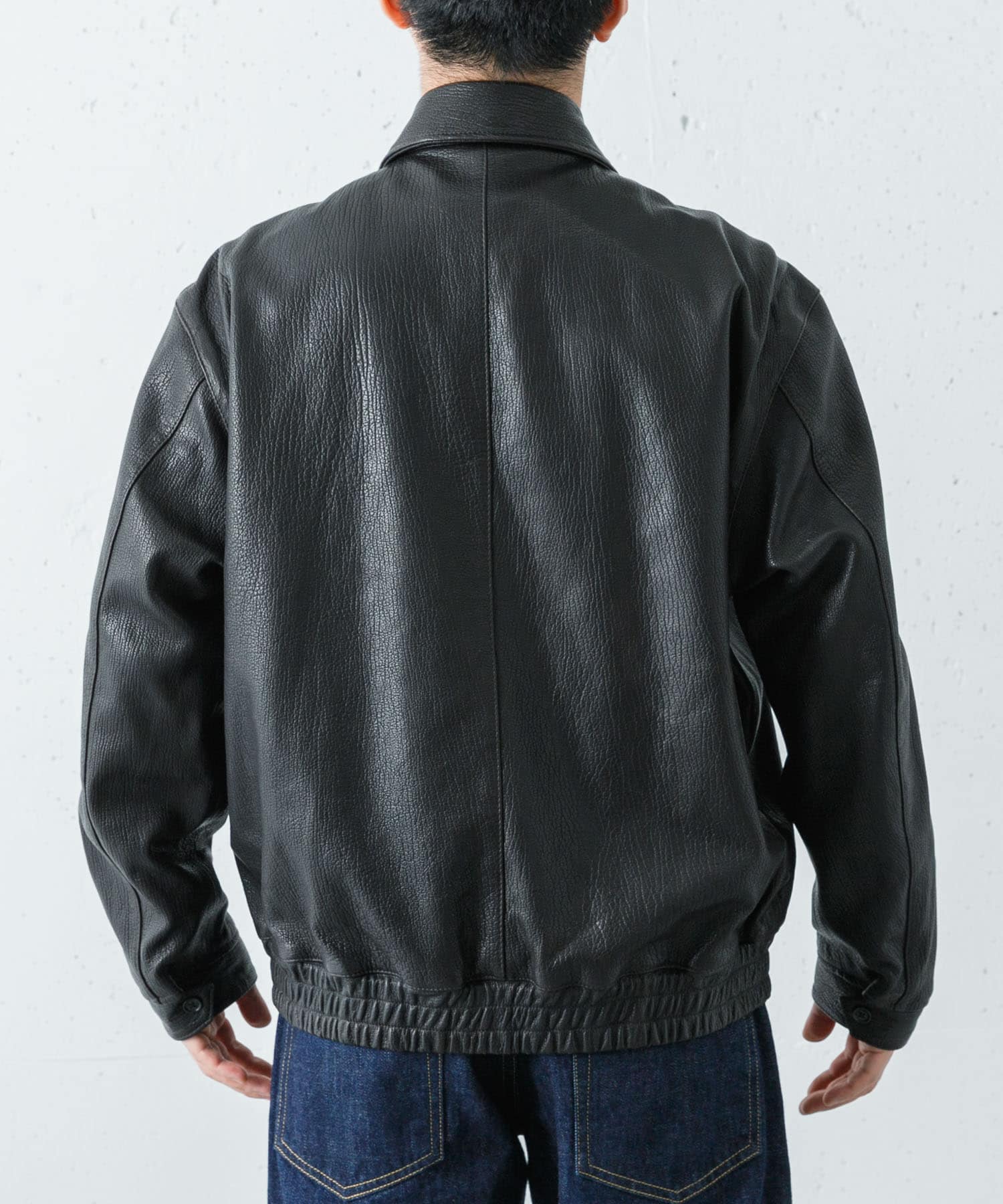 SEVEN BY SEVEN LEATHER ZIP UP BLOUSON(M 010 BLACK): アウター