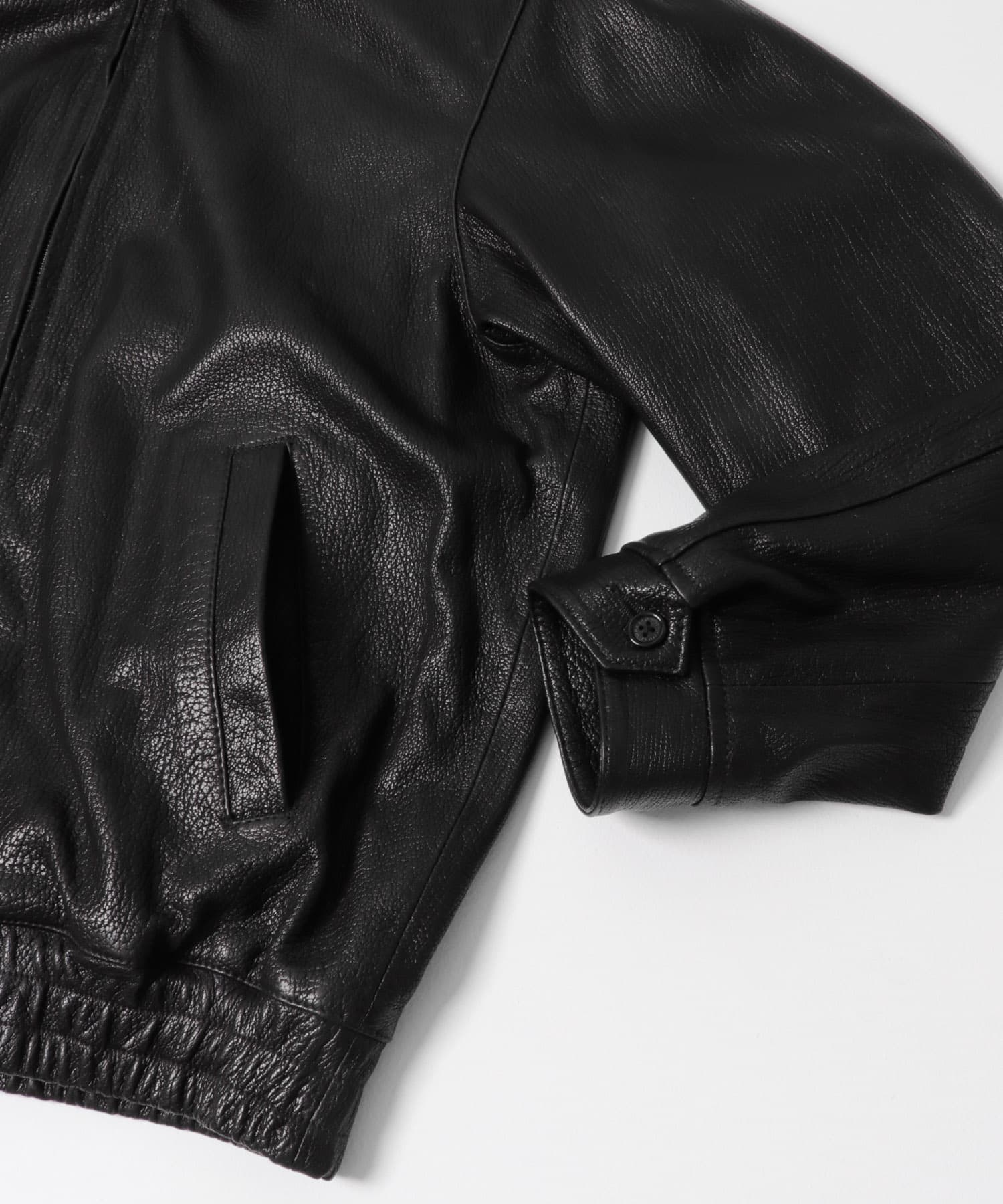 SEVEN BY SEVEN LEATHER ZIP UP BLOUSON(M 010 BLACK): アウター