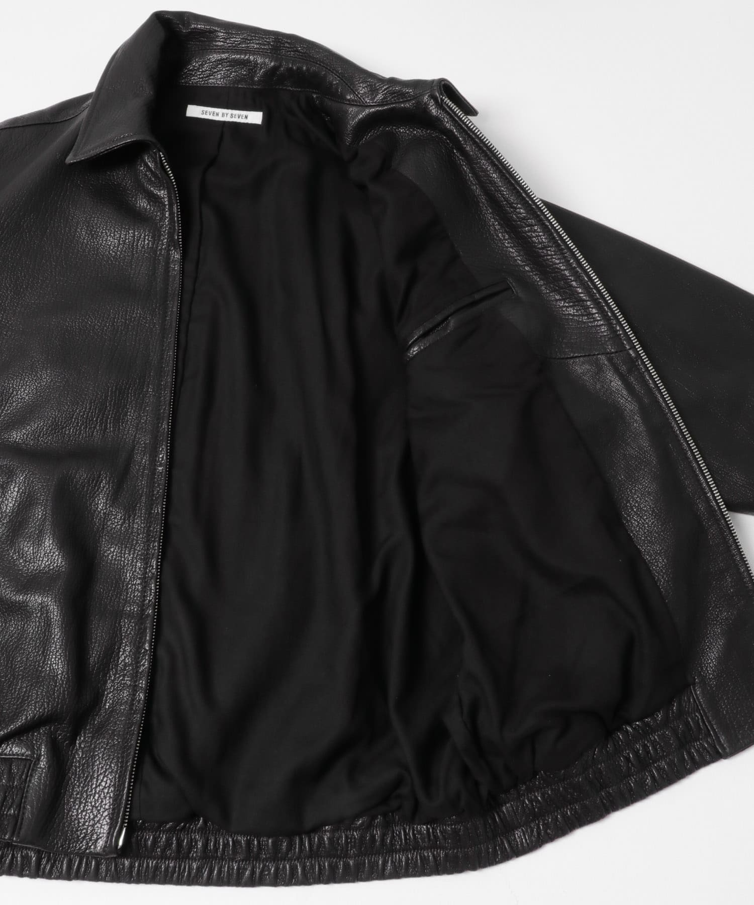 SEVEN BY SEVEN LEATHER ZIP UP BLOUSON(M 010 BLACK): アウター