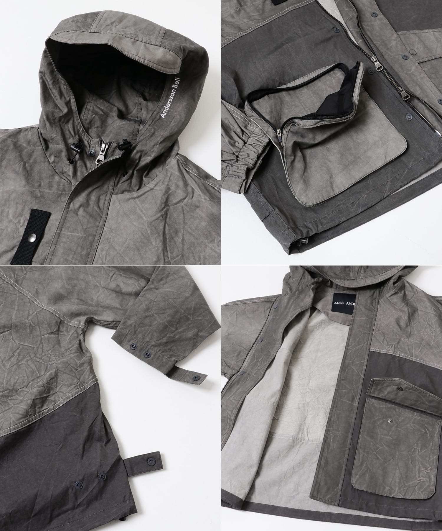 Andersson Bell　UNI TIE-DYED B.SHELL JACKET CHARCOAL L