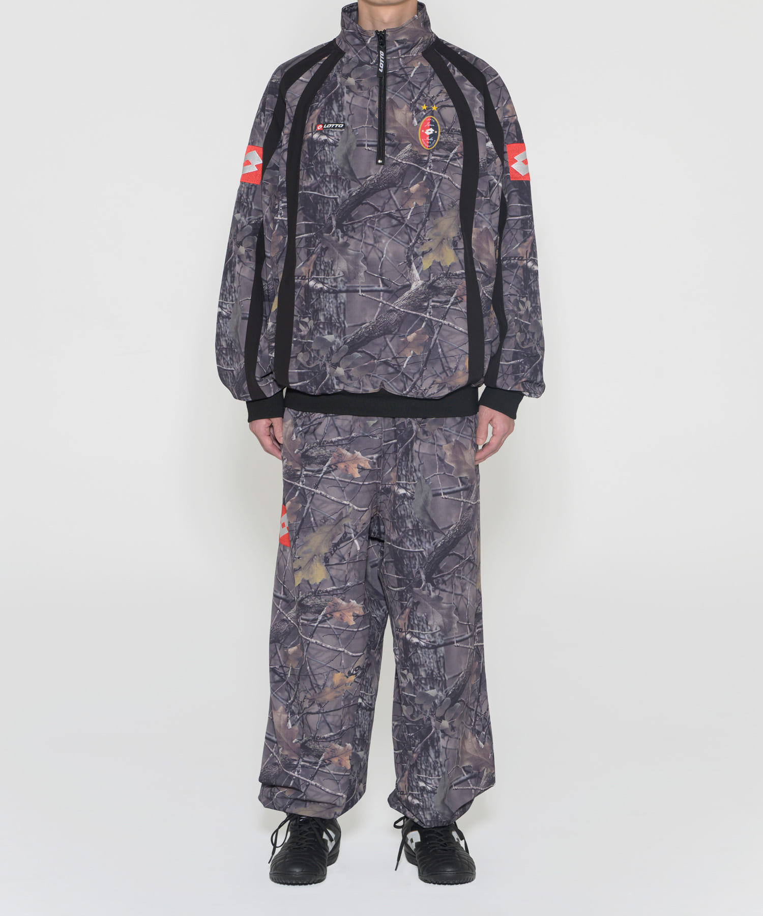 LOTTO　STRETCH HALF ZIP BLOUSON CAMO M