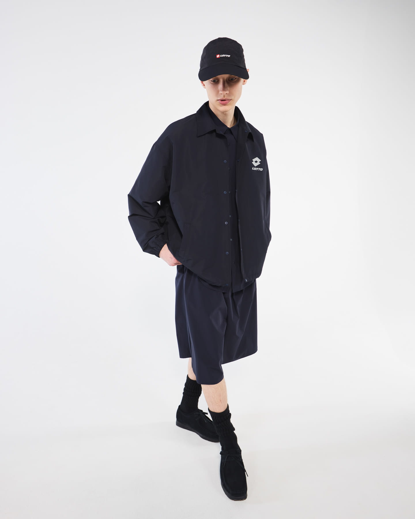 LOTTO　BACK PRINT COACH JACKET NAVY M