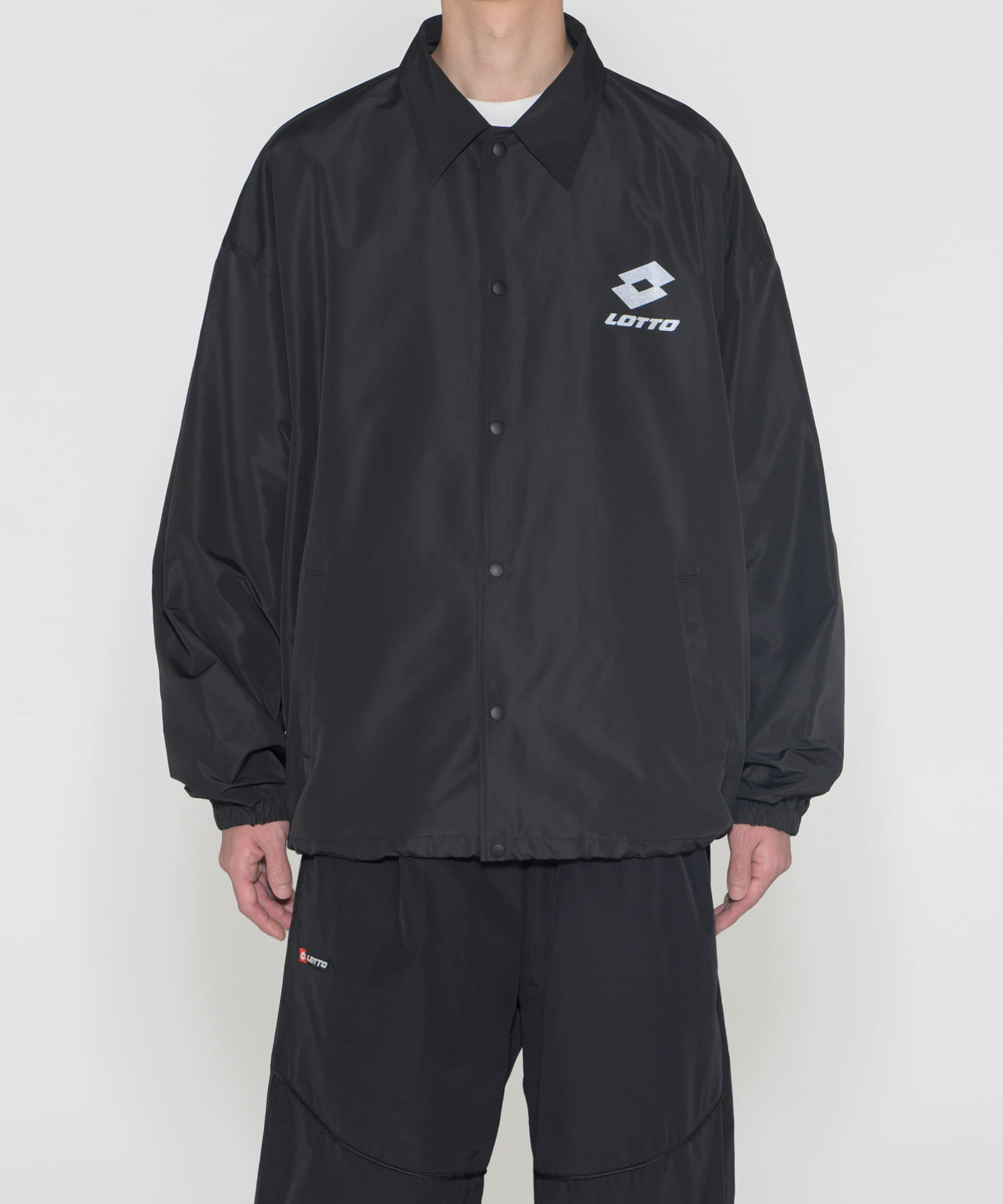LOTTO　BACK PRINT COACH JACKET BLACK M